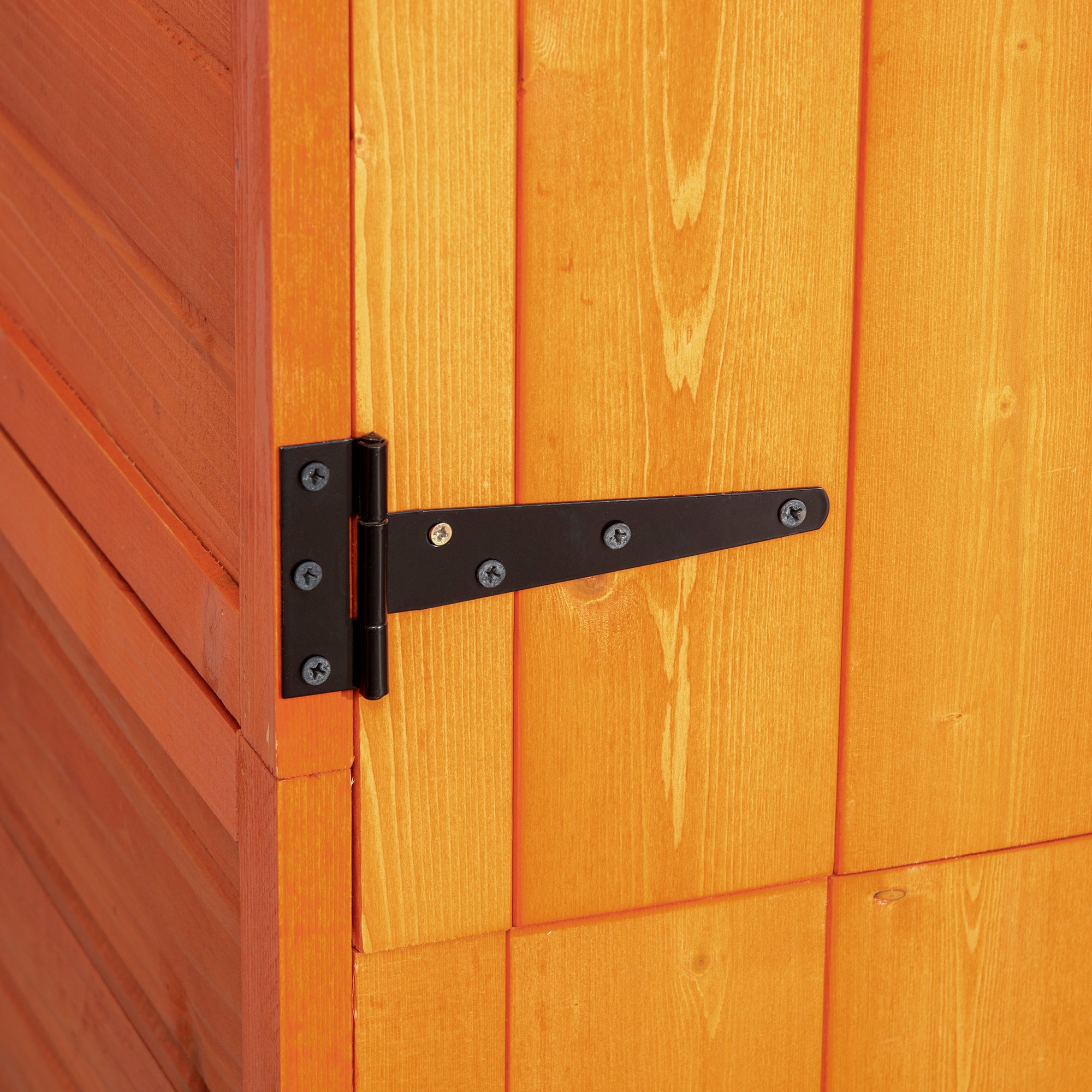 Wooden Garden Shed with 2 Doors, Outdoor Tool Storage Cabinet with 3 Shelves, 84x52x188cm