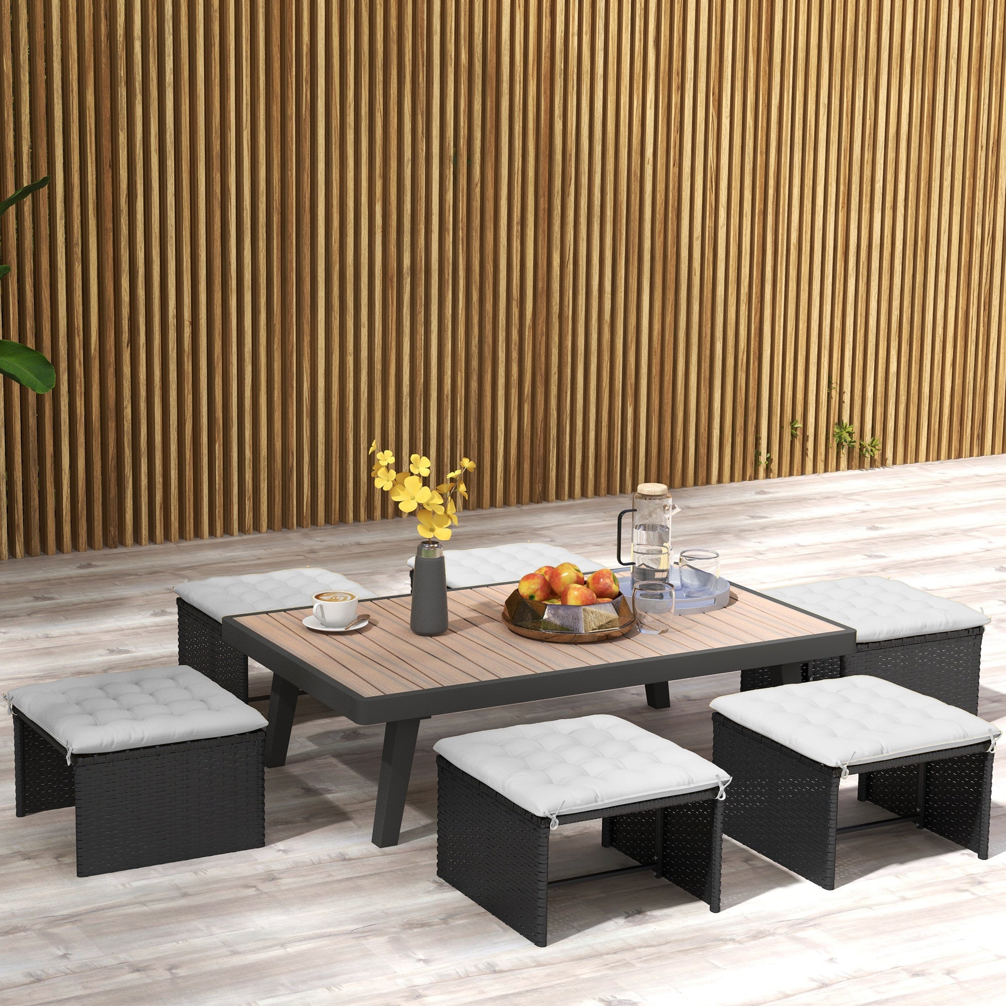 6-Piece Seat Cushion Chair Cushion with Straps Seat Pad Cushion for Indoor, Outdoor, Light Gray, 40 x 40 x 4 cm