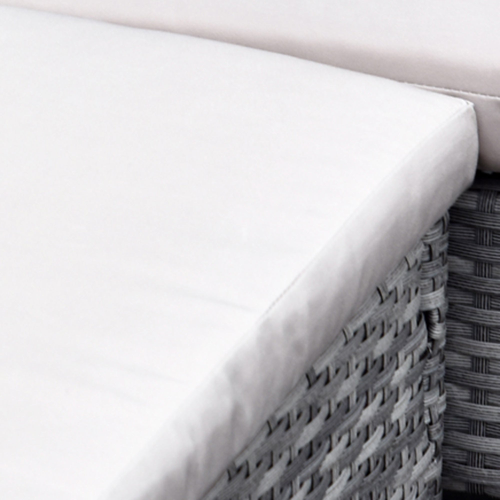 5-pc Garden Furniture Set, Rattan Seating Group with Footstool, Metal, Gray, 134 x 60 x 75 cm