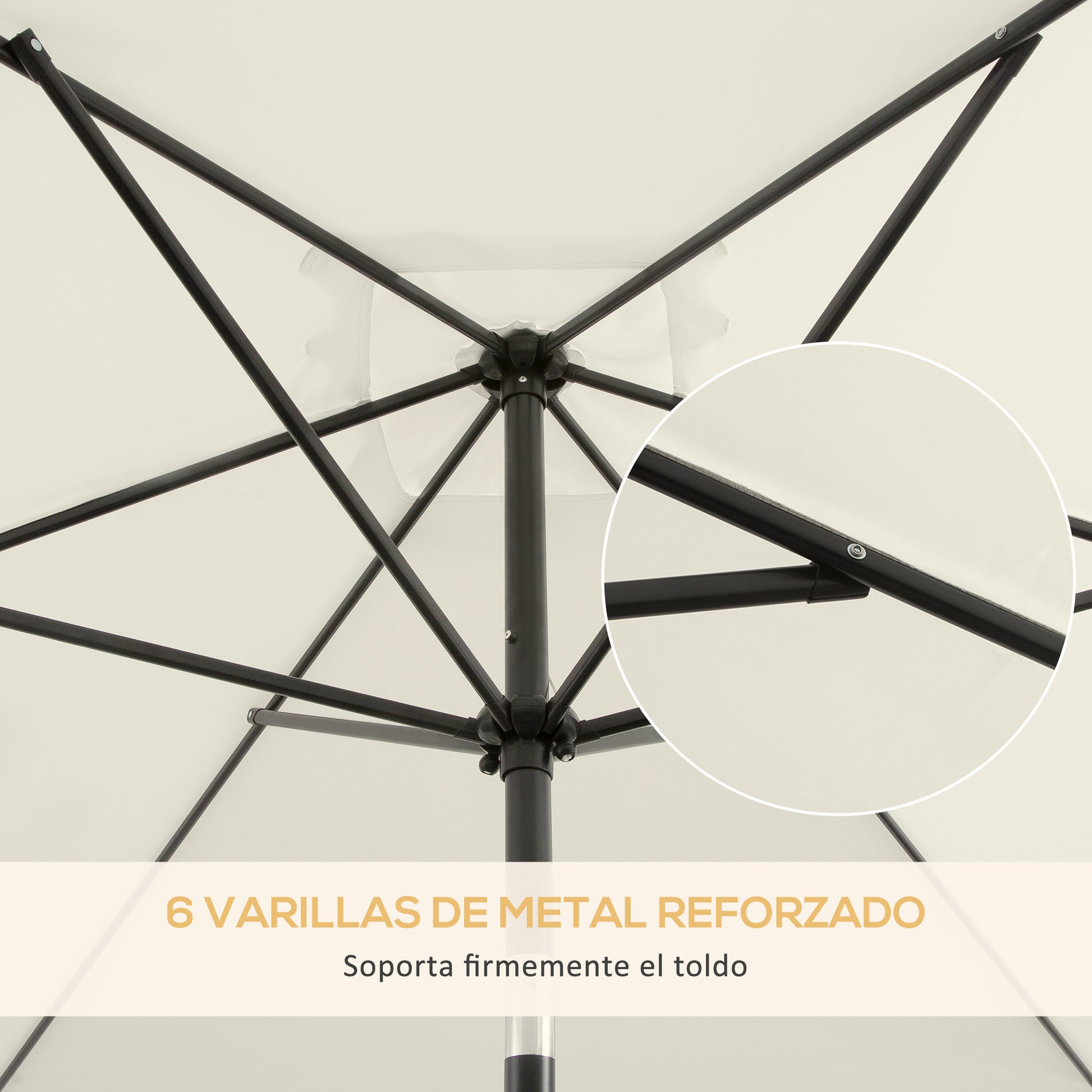 Outdoor Terrace Umbrella 76.77" x 116.14" Garden Parasol with Adjustable Angle Aluminum Pole and Anti-UV Umbrella for Garden Patio Cream