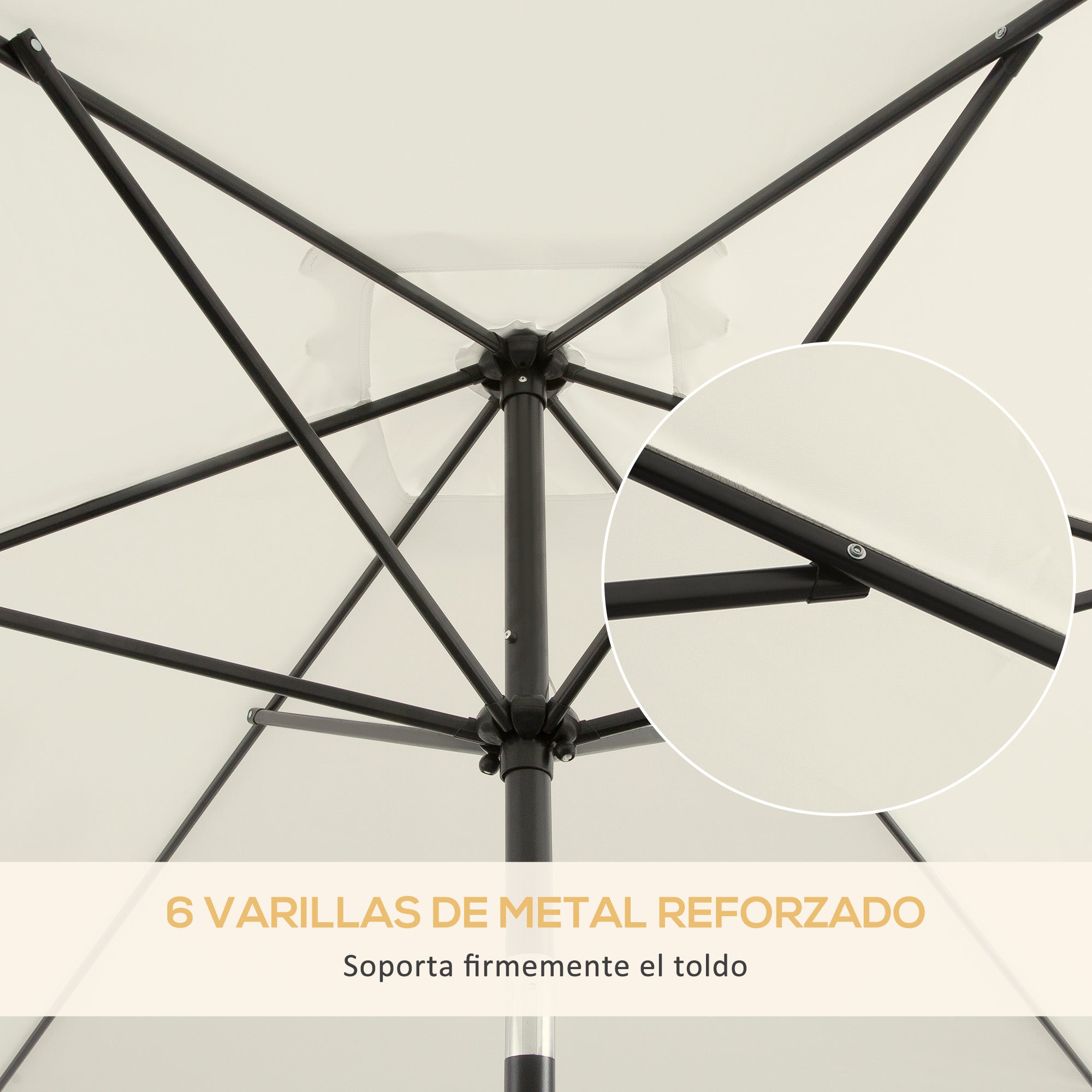 Outdoor Terrace Umbrella 76.77" x 116.14" Garden Parasol with Adjustable Angle Aluminum Pole and Anti-UV Umbrella for Garden Patio Cream