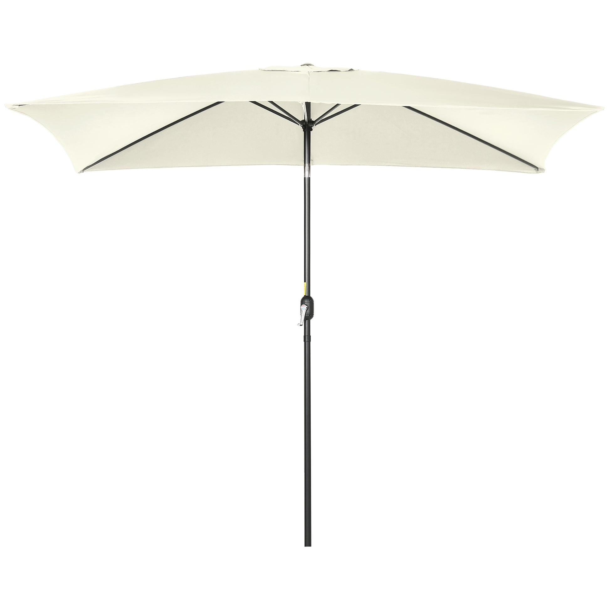 Outdoor Terrace Umbrella 76.77" x 116.14" Garden Parasol with Adjustable Angle Aluminum Pole and Anti-UV Umbrella for Garden Patio Cream