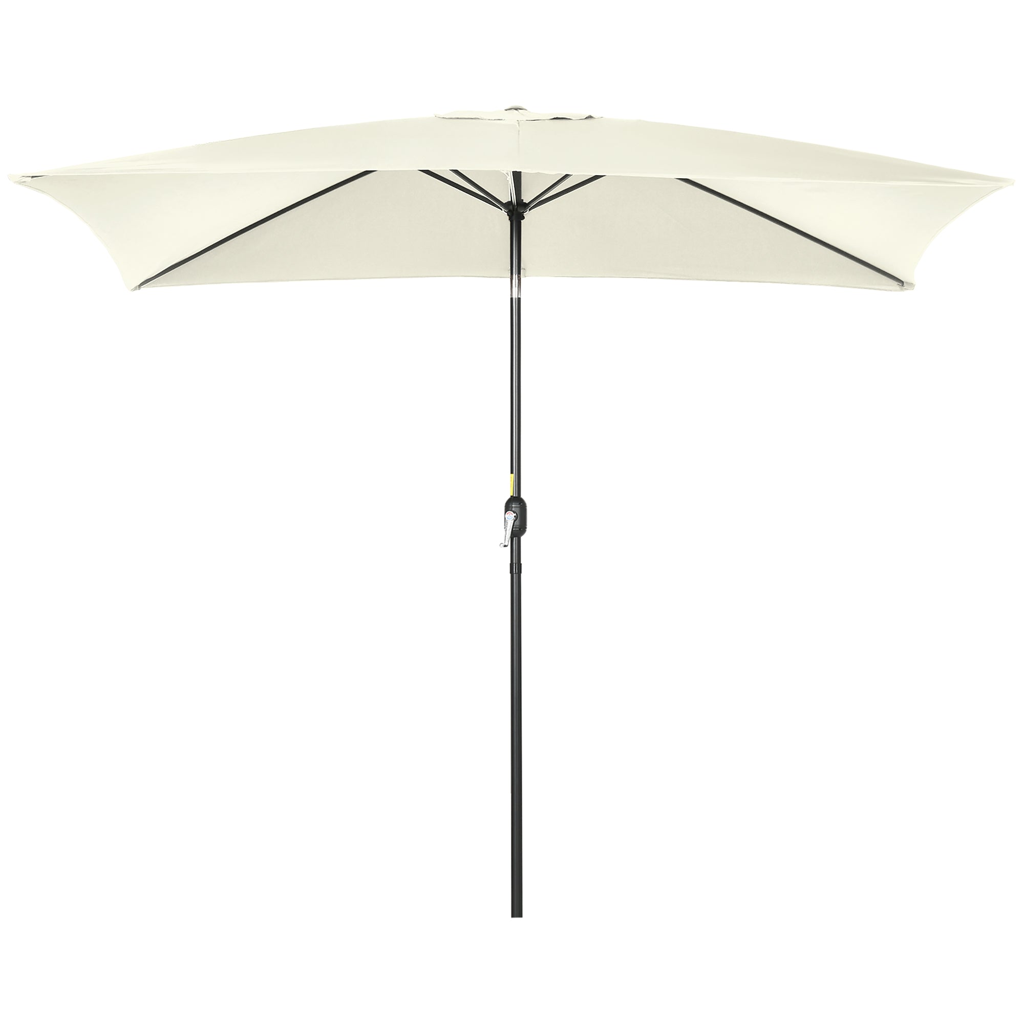 Outdoor Terrace Umbrella 76.77" x 116.14" Garden Parasol with Adjustable Angle Aluminum Pole and Anti-UV Umbrella for Garden Patio Cream