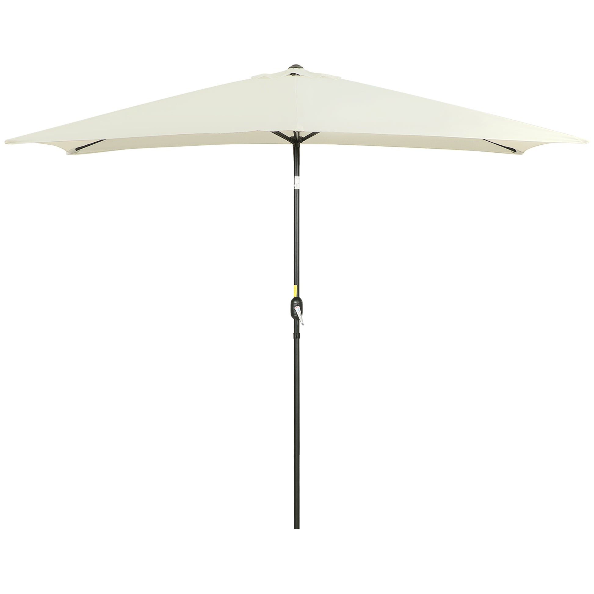 Outdoor Terrace Umbrella 76.77" x 116.14" Garden Parasol with Adjustable Angle Aluminum Pole and Anti-UV Umbrella for Garden Patio Cream