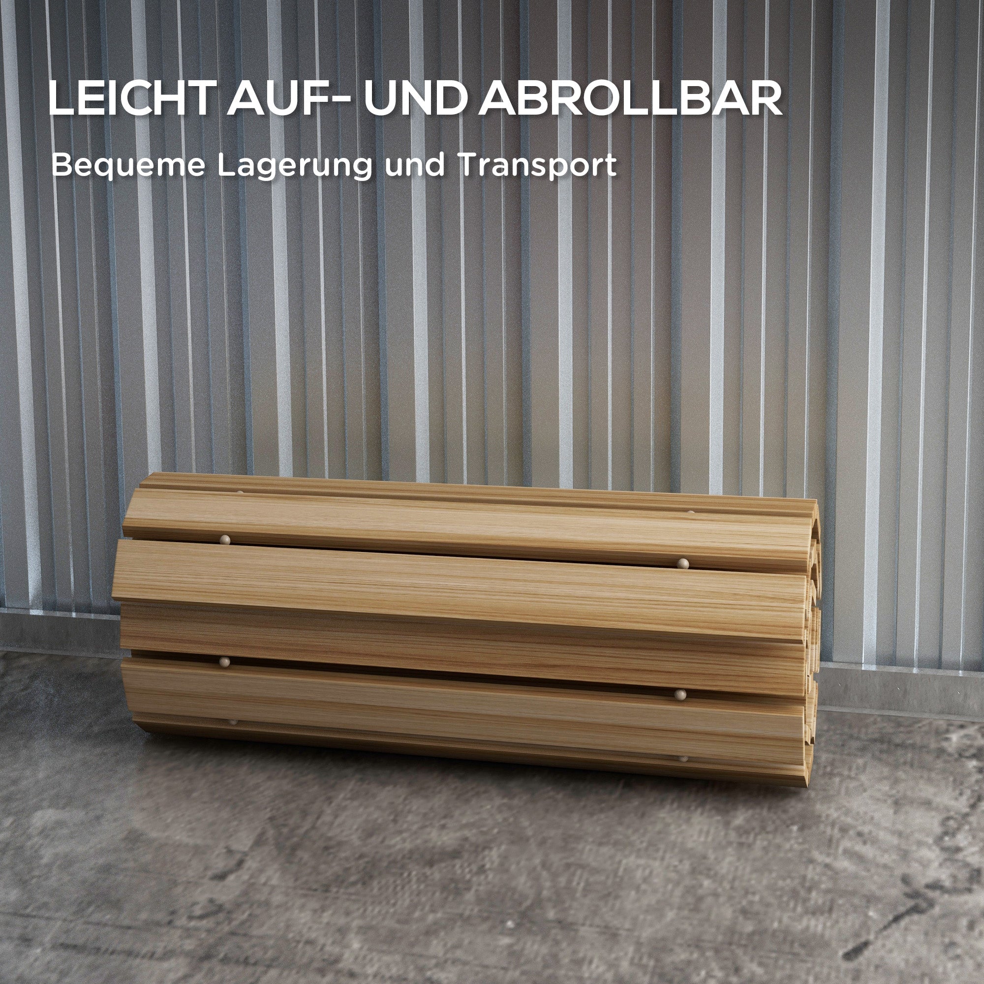 120 cm Garden Path, Rollway Garden Tread Decorative Wooden Tread Made of Pine Wood, for Garden, Balcony, Nature