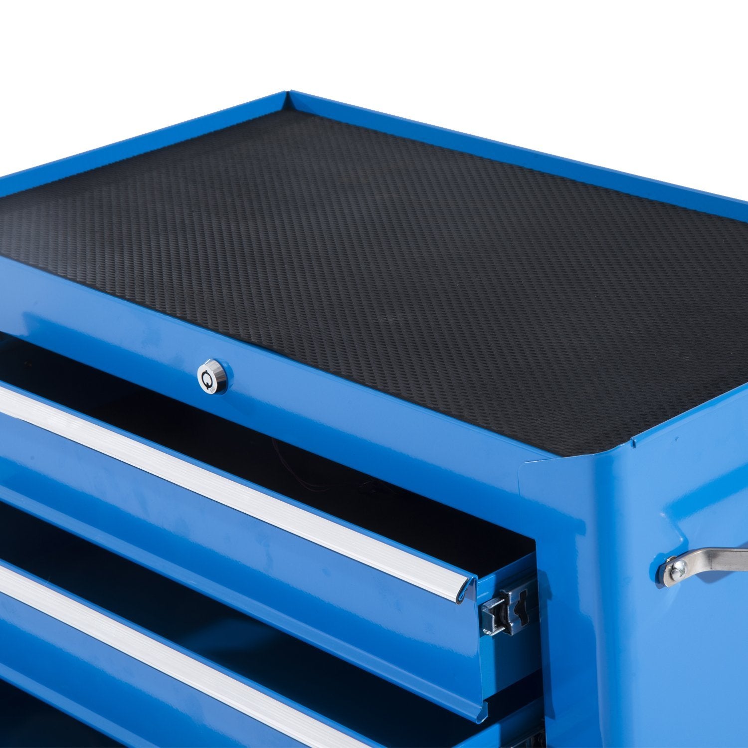 Mobile Tool Box Cart with 5 Drawers 4 Wheels Lockable Blue