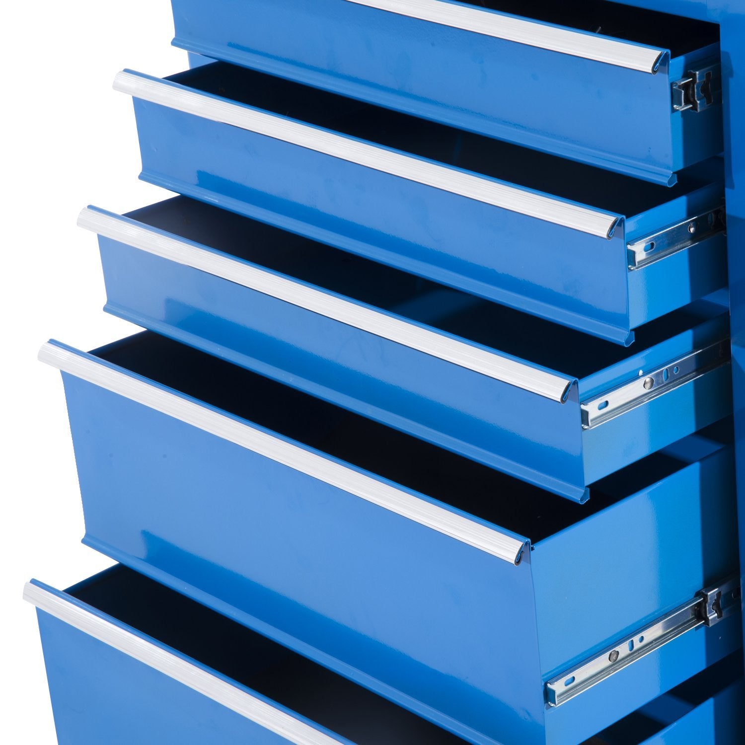 Mobile Tool Box Cart with 5 Drawers 4 Wheels Lockable Blue