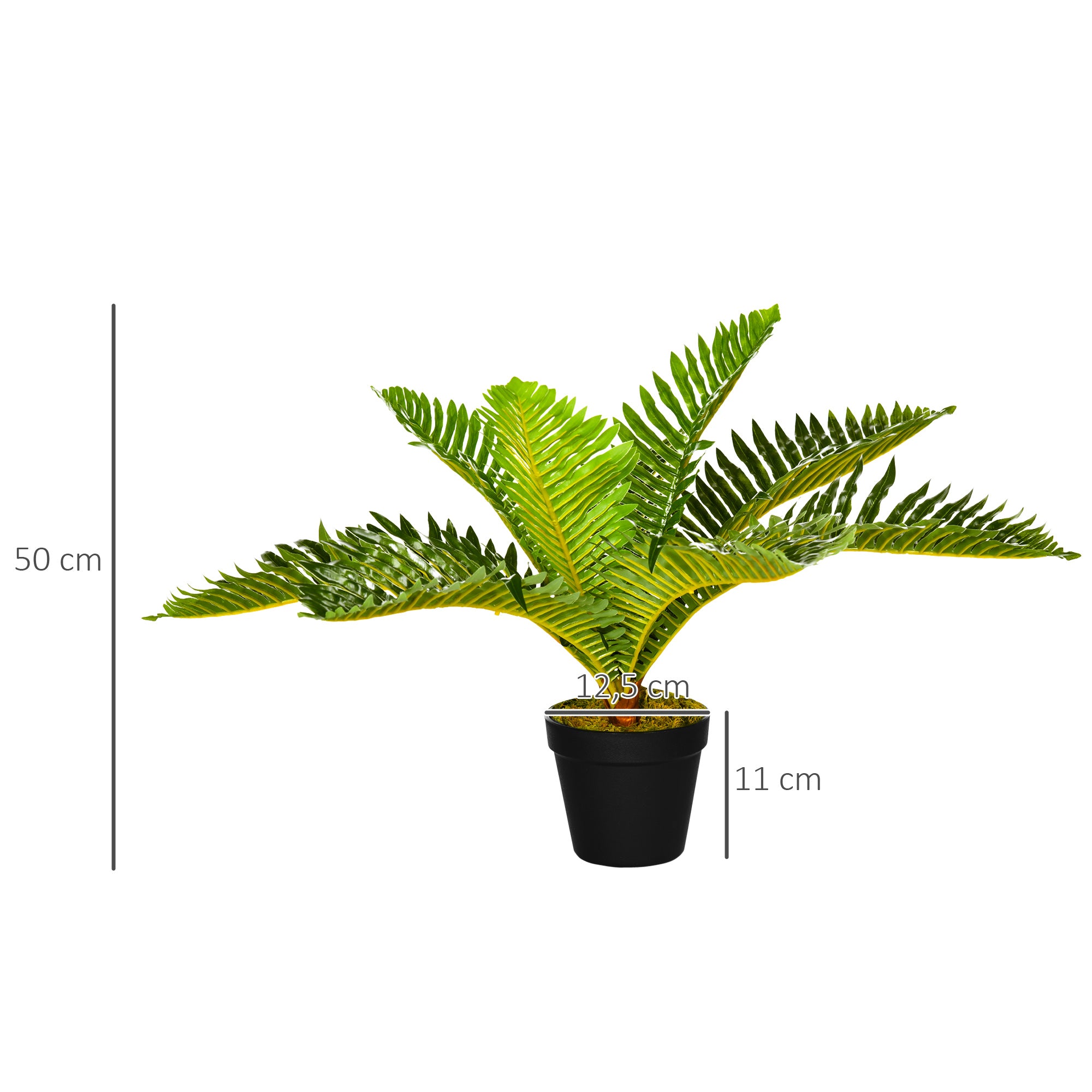 Artificial Plant, Fake Plant, Artificial Palm Tree with Pot, Indoor Plant for Living Room, Bedroom, 50 cm, Green