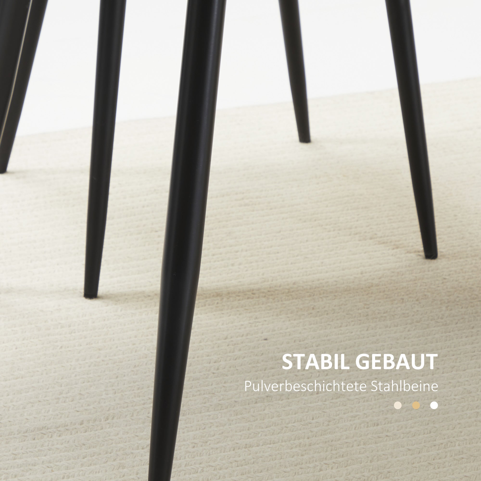 Dining Table Kitchen Table for 4 Persons, Dining Table, Living Room Table with Wood Look, Steel Legs, 140 x 80 x 76 cm, Natural