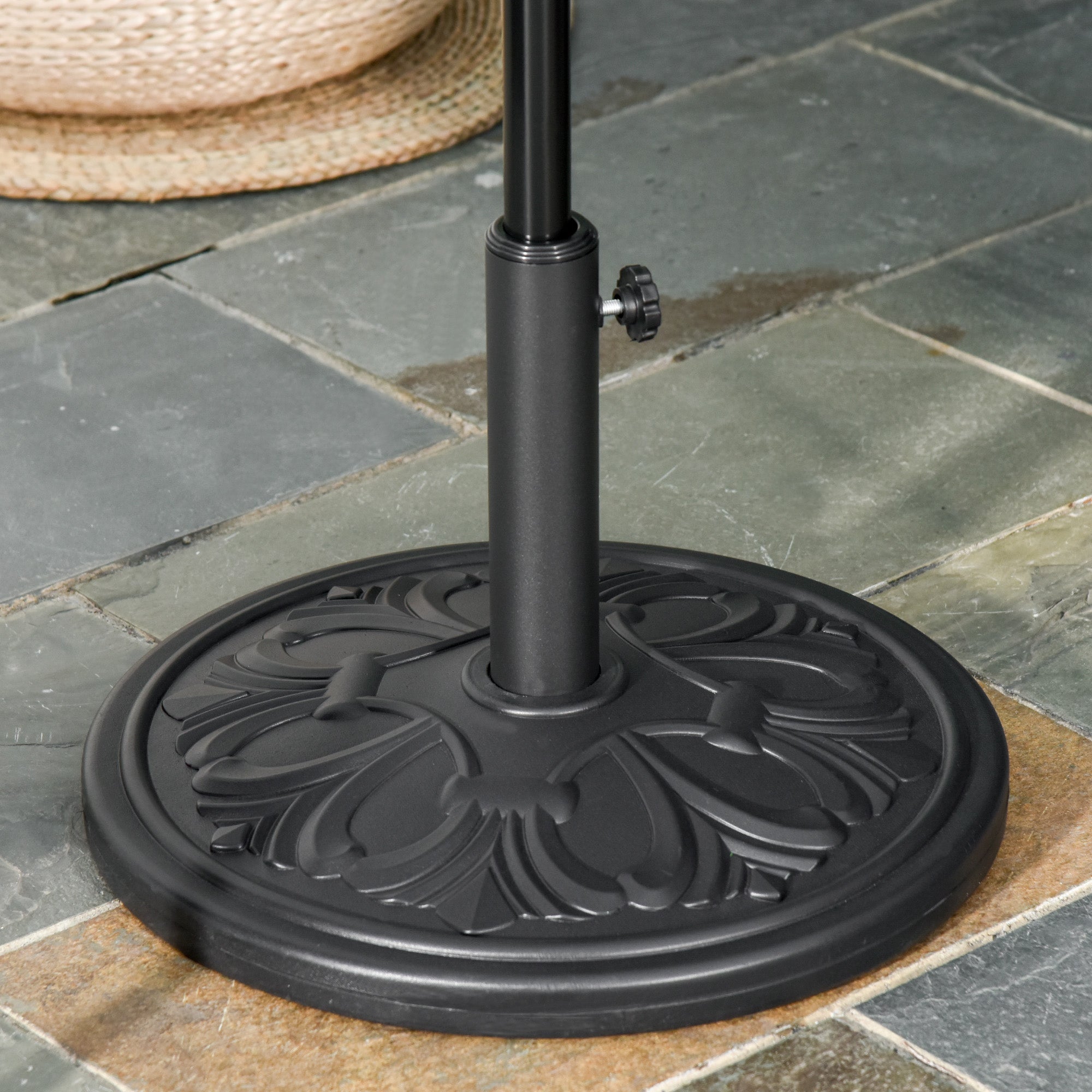 Umbrella Stand 13 kg Umbrella Holder Umbrella Poles with 35 mm/38 mm/48 mm Diameter Umbrella Bracket for Garden, Balcony, Antique Black