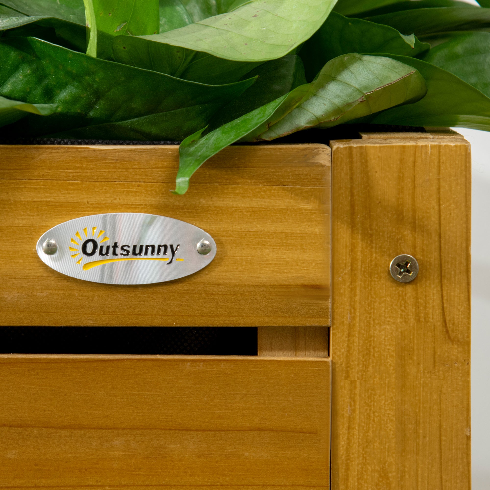 Raised Bed Planter Flower Box with Folding Tabletop, Herb Bed with Fleece Inner Lining, for Garden, Terrace, Wood, Brown, 64 x 63 x 74.5 cm