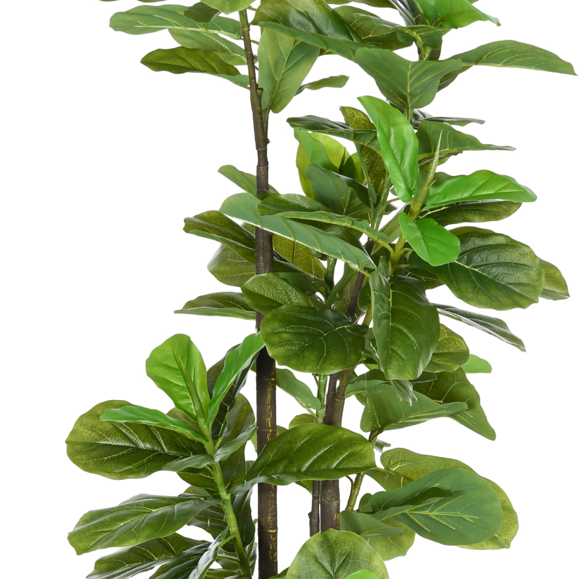 Set of 2 Artificial Plants Fiddle Leaf Fig Ficus Lyrata 180cm Tall with Pot, Large Artificial Tree for Decoration