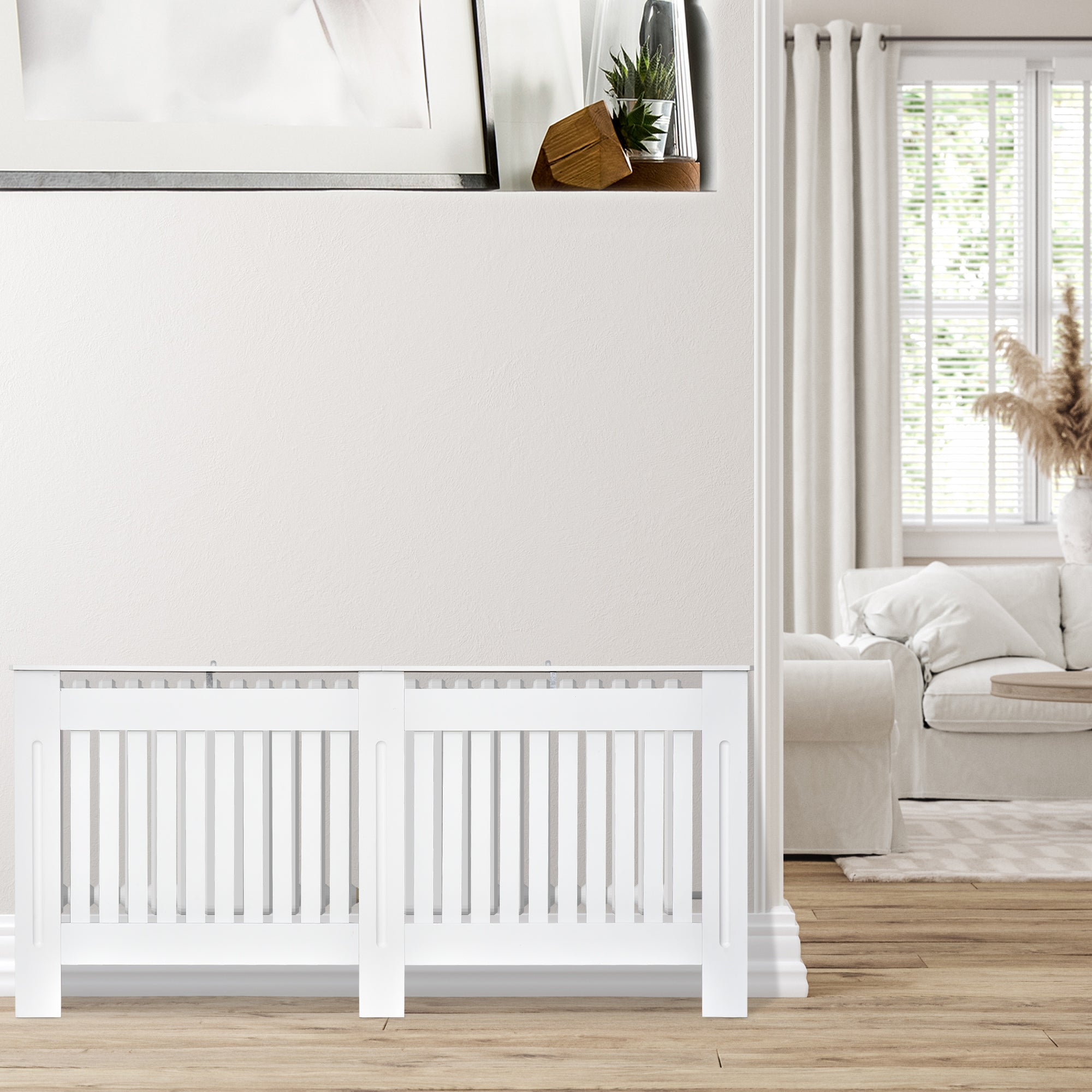 Radiator Cover Modern MDF Radiator Cover for Living Room Bedroom 172x19x81 cm White