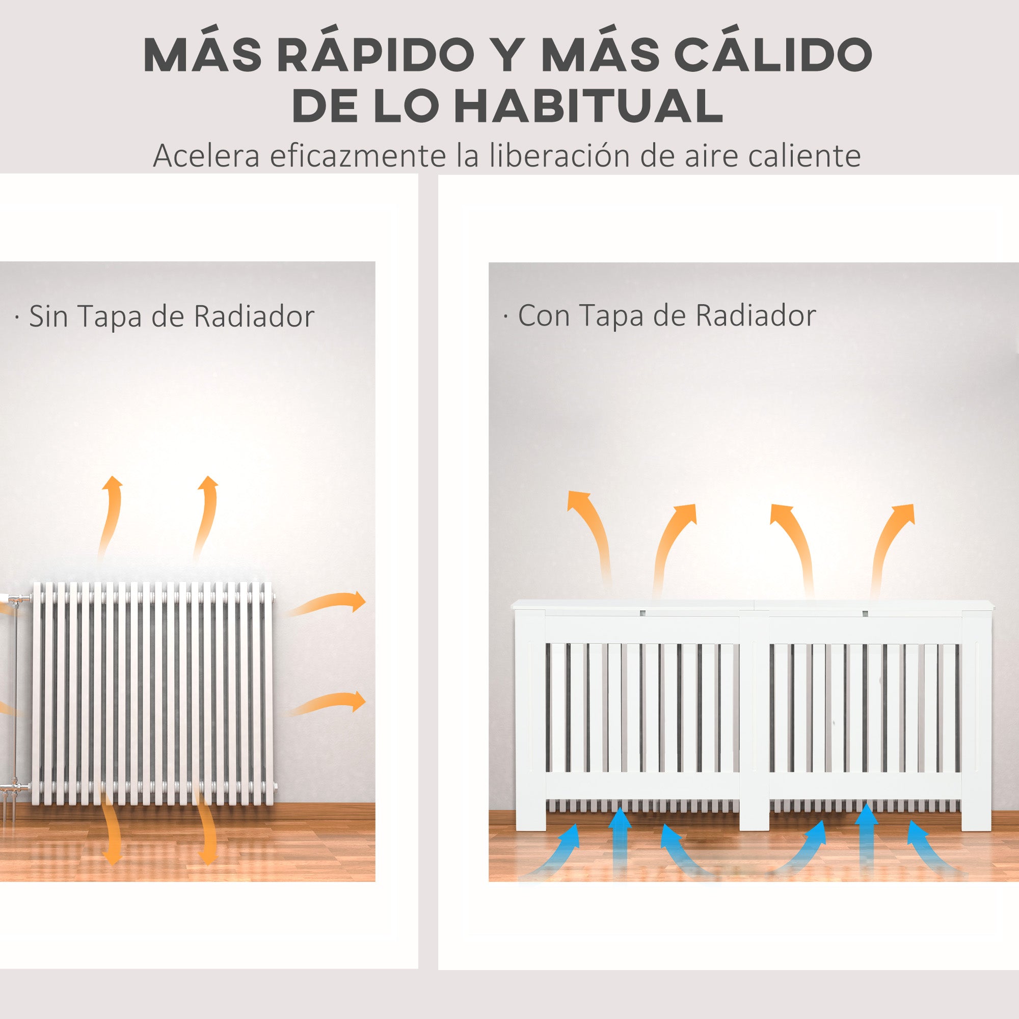 Radiator Cover Modern MDF Radiator Cover for Living Room Bedroom 172x19x81 cm White