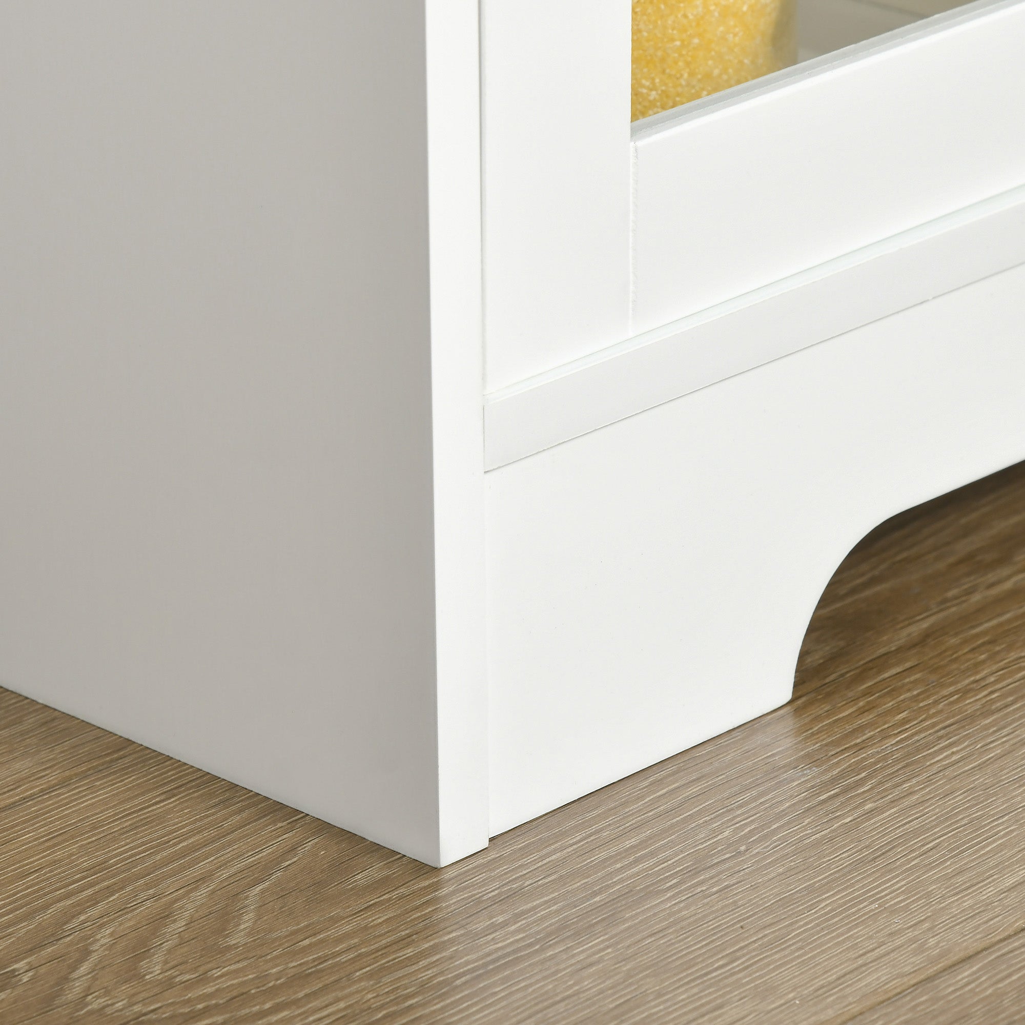 Microwave Cabinet, Kitchen Buffet, Storage Cabinet, for Kitchen, Dining Room 90 x 40 x 82 cm Tempered Glass and Wood, White