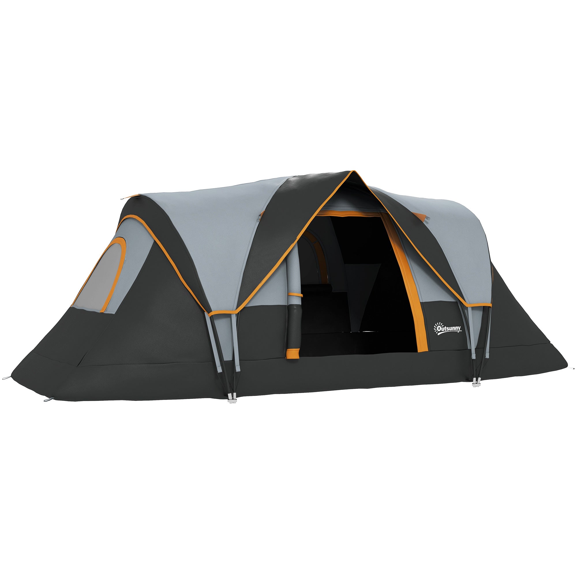 Camping Tent for 5-6 People Stable Waterproof Family Tent with Entrance Window Pack Bag, Tent with 3000mm Water Column Tunnel Tent for Camping Travel Garden, Light Gray