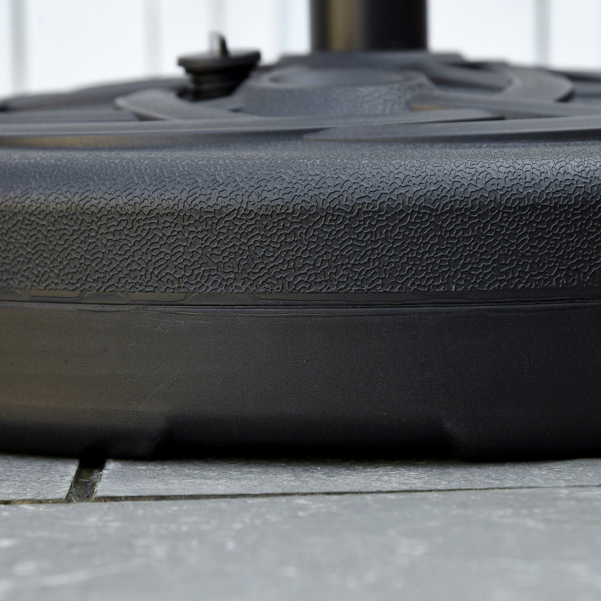 Parasol Stand Up to 35 kg Fillable Umbrella Stand, Round Parasol Holder, Umbrella Weight, Stand for Umbrella Ø38/48 mm, for Balcony, Terrace, Garden, Black