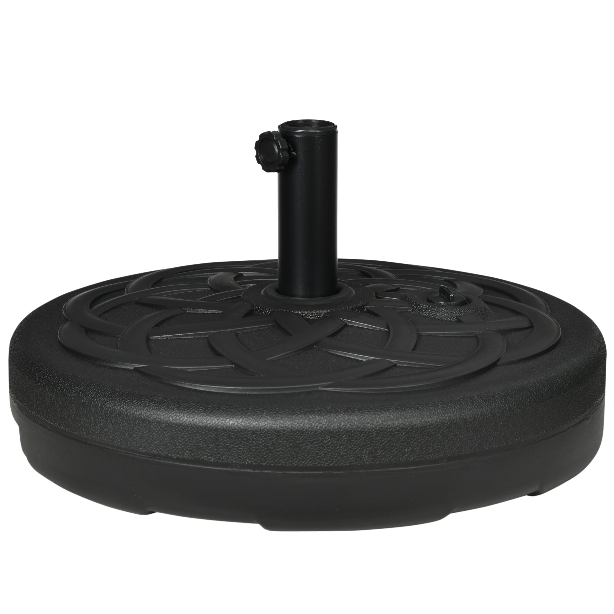 Parasol Stand Up to 35 kg Fillable Umbrella Stand, Round Parasol Holder, Umbrella Weight, Stand for Umbrella Ø38/48 mm, for Balcony, Terrace, Garden, Black