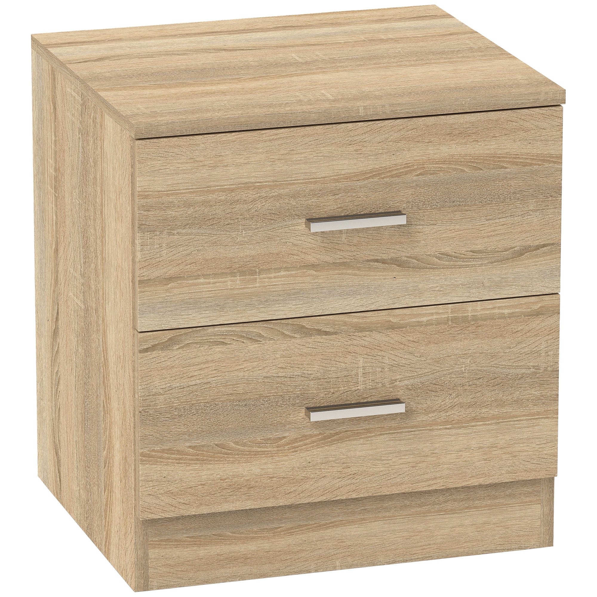 Modern Nightstand Bedside Table with 2 Drawers Side Table for Living Room Bedroom Load 30 kg 45x39.5x49 cm Natural