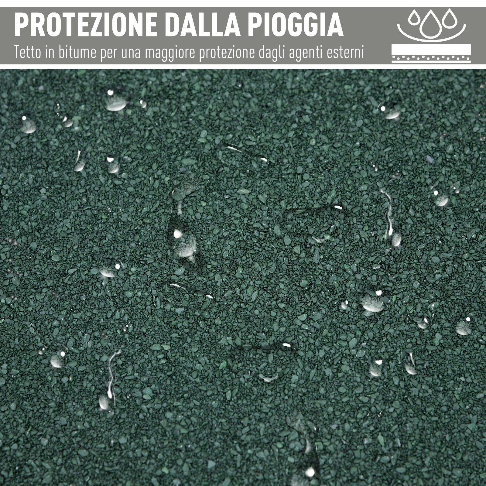 3-Tier Wooden Garden Tool Shed with Bitumen Roof and Hooks, 77x58x175 cm, Grey