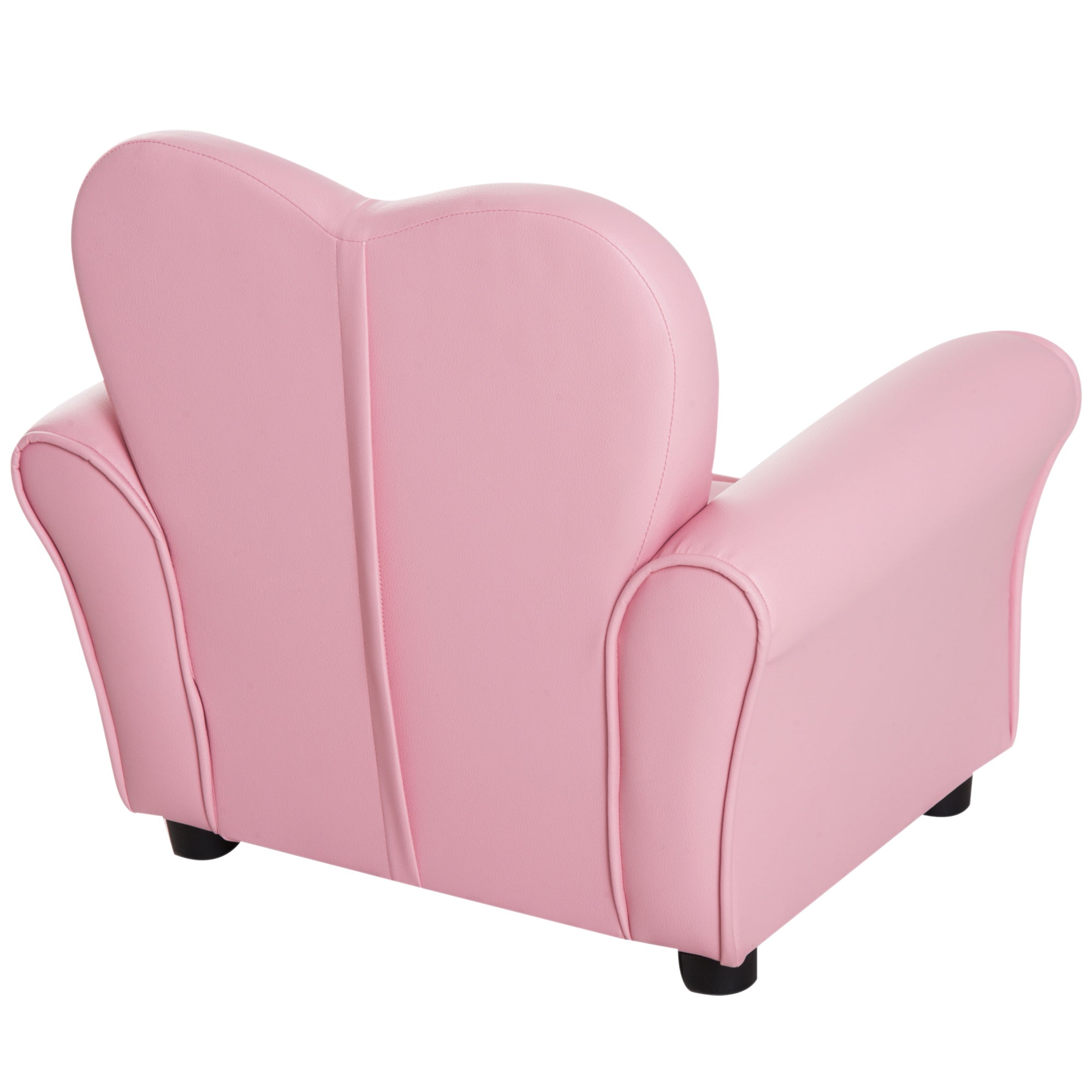 Kids Sofa Children's Armchair Princess Mini Sofa Kids Room Sofa Heart-shaped Pink L59 x W41.5 x H49 cm