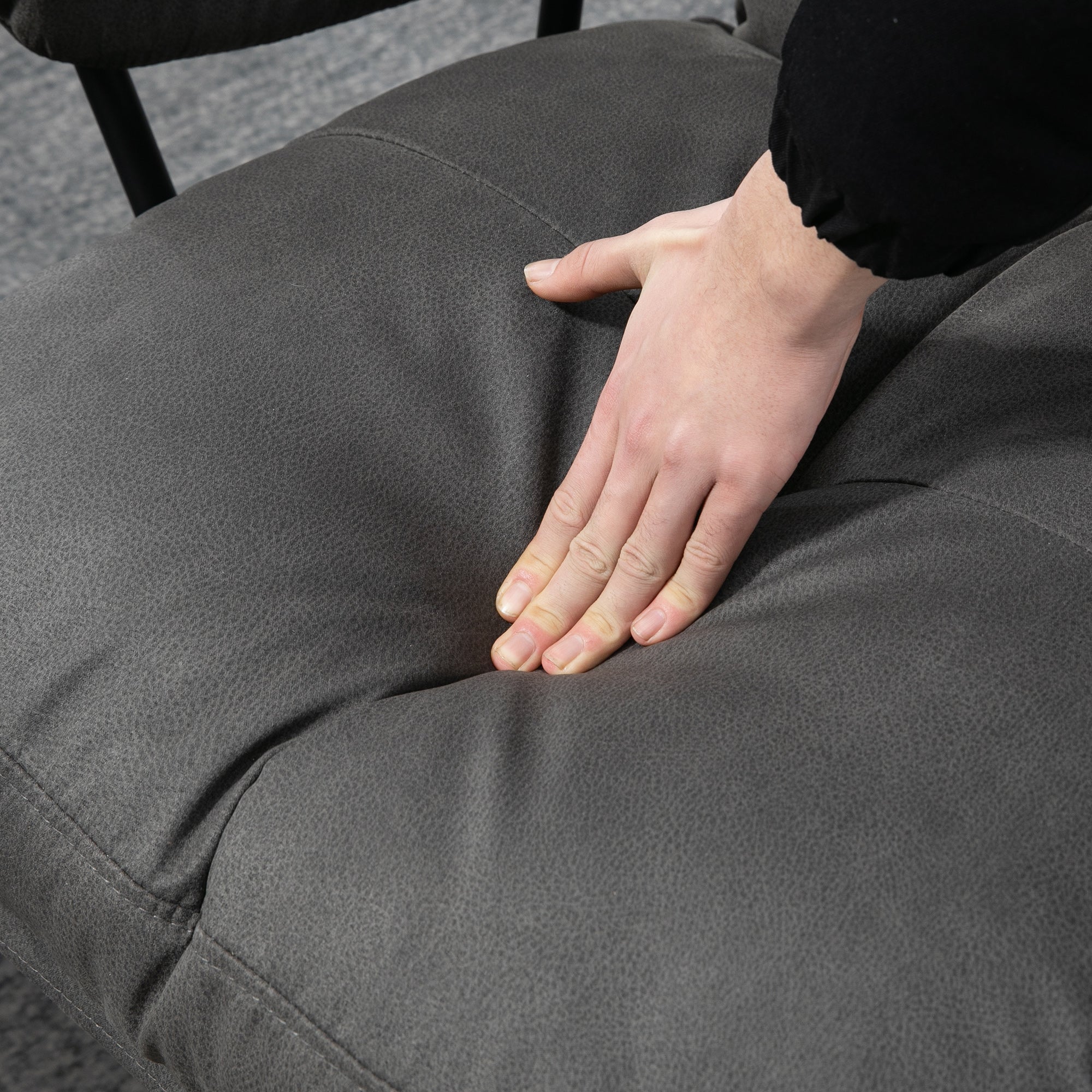 Recliner Chair with Footstool, TV Chair with Swivel Base, TV Armchair with Reclining Function for Living Room, Bedroom, up to 150 kg Load Capacity, Polyester, Steel, Dark Gray