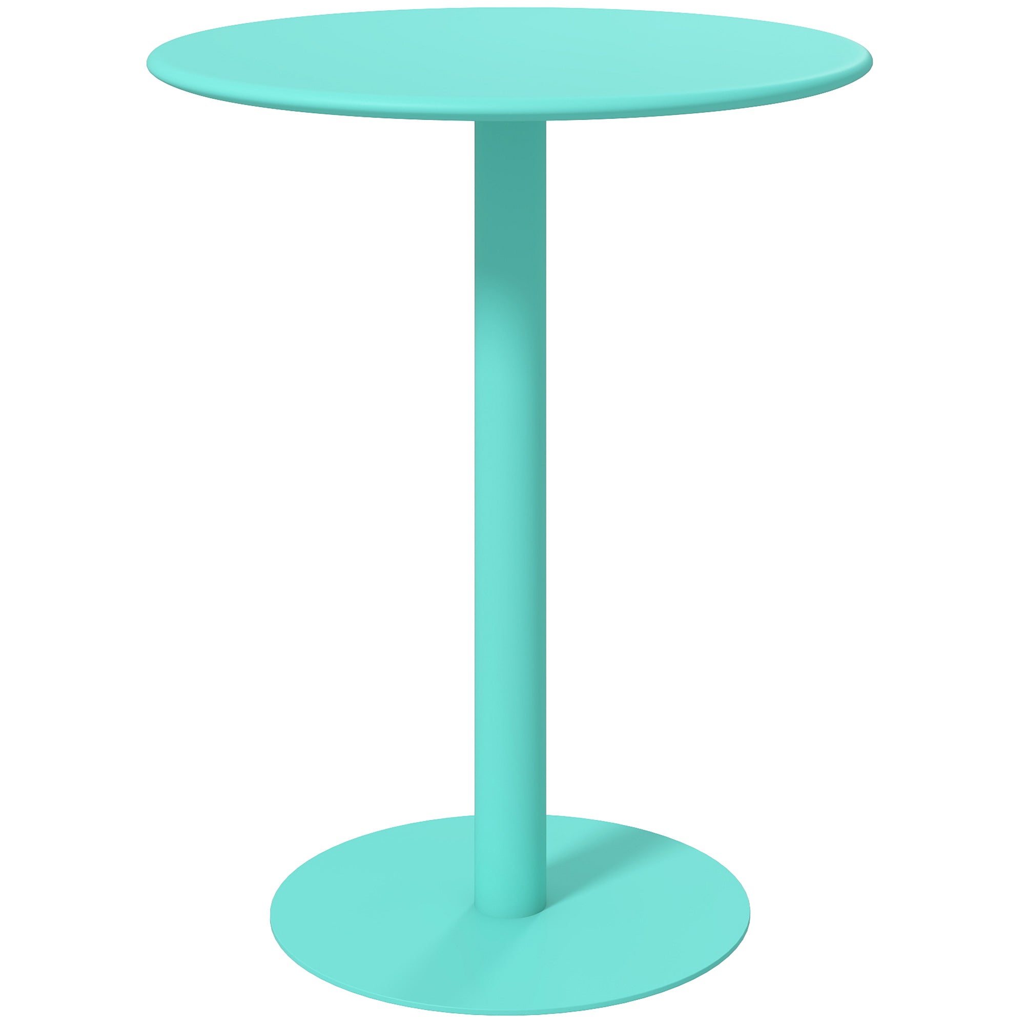 Round Dining Table for 2 People Steel Kitchen Table for Indoor and Outdoor Ø60x72 cm Green