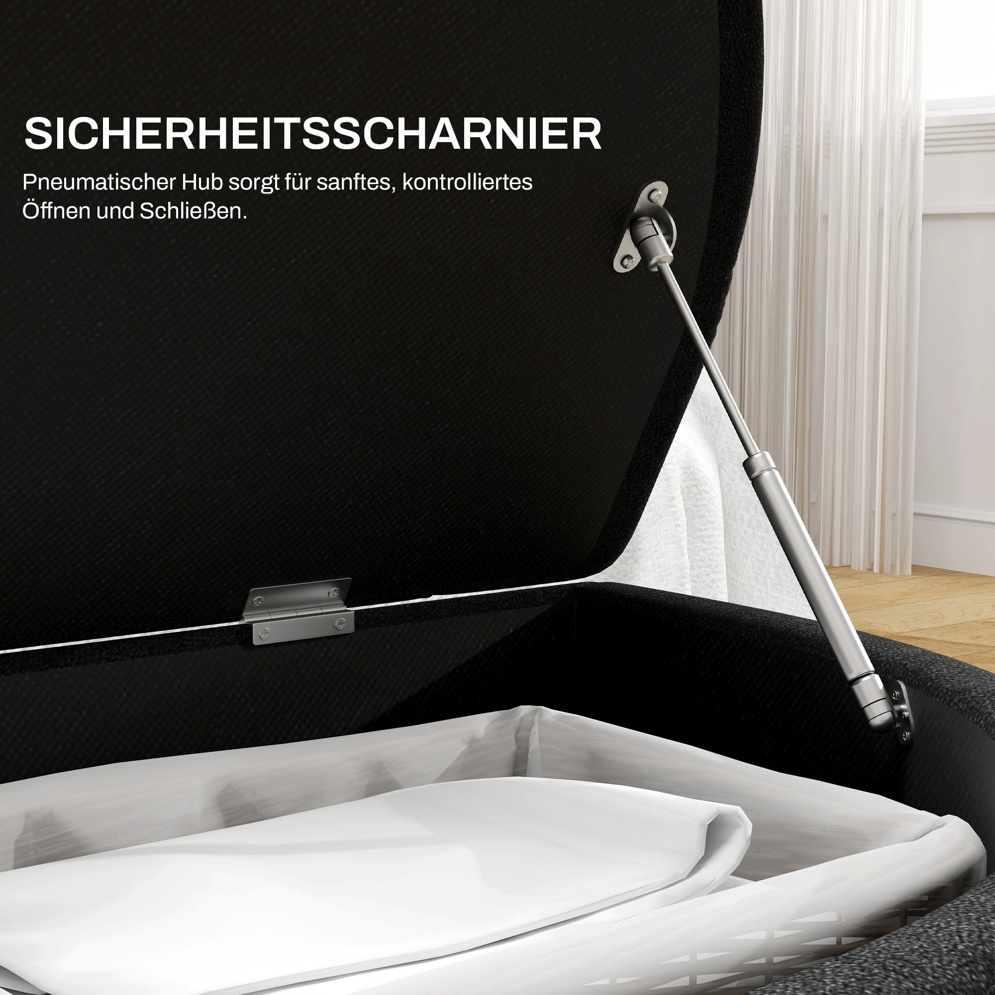 Storage Ottoman Bench with Velvet Upholstery, Open Lid Storage Chest with Wooden Legs, Storage Bench for Living Room Entryway Bedroom 120 x 46 x 42 cm Dark Gray