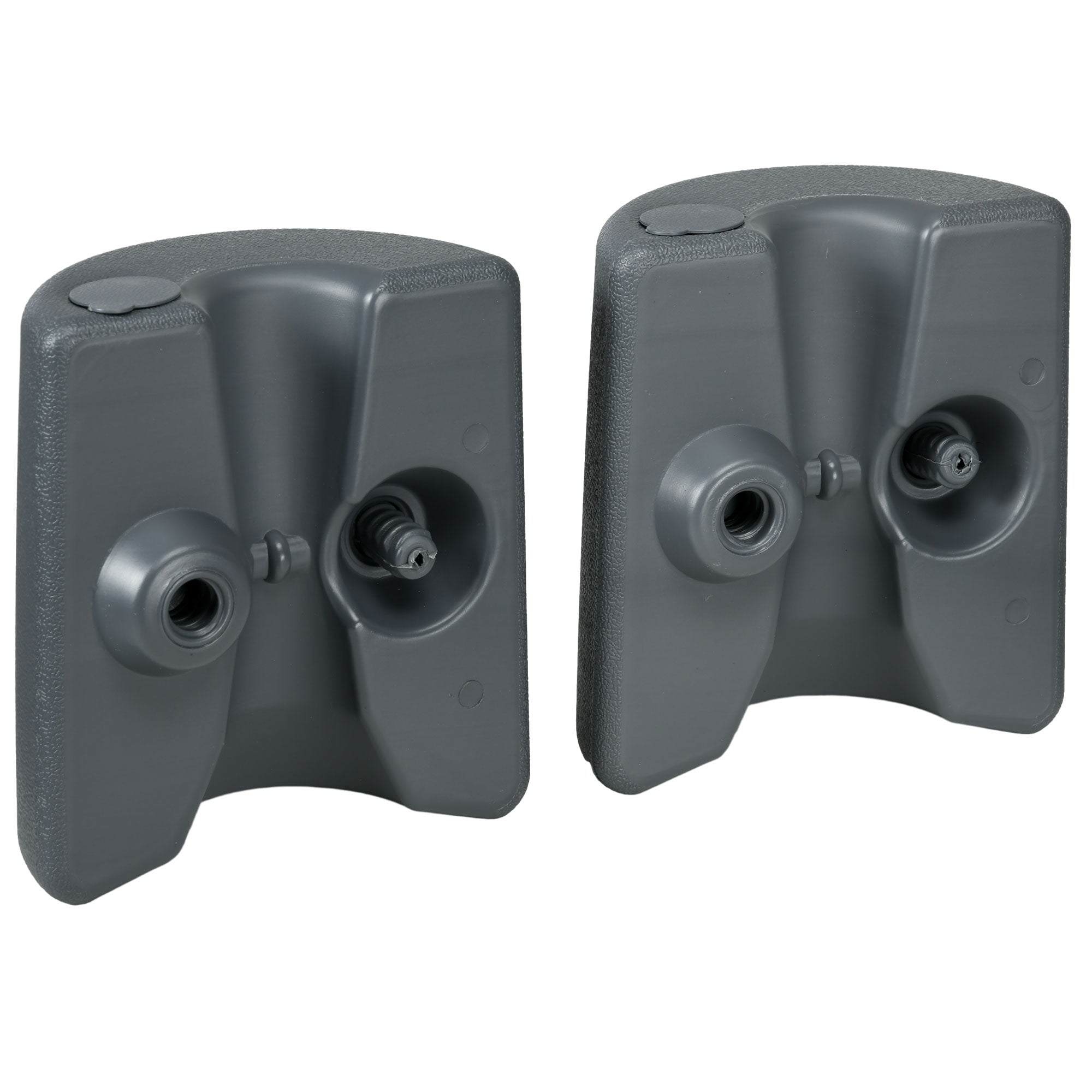 Set of 4 Pop-Up Canopy Leg Weights — Fill with Water or Sand, HDPE Ground Weights with Security Screws, Gray