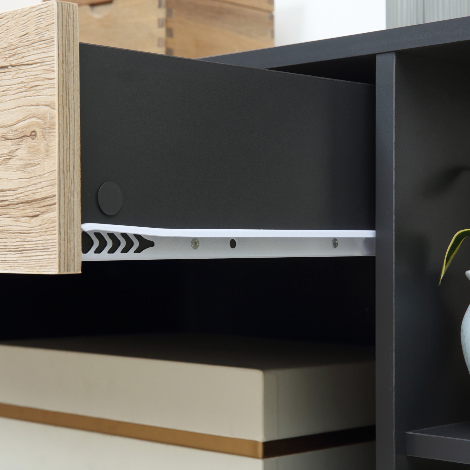 Multipurpose Kitchen Cart with Drawer, Cabinet, and Shelf, Kitchen Island Serving Trolley with 4 Wheels, 80x39x86.5cm, Wood and Black