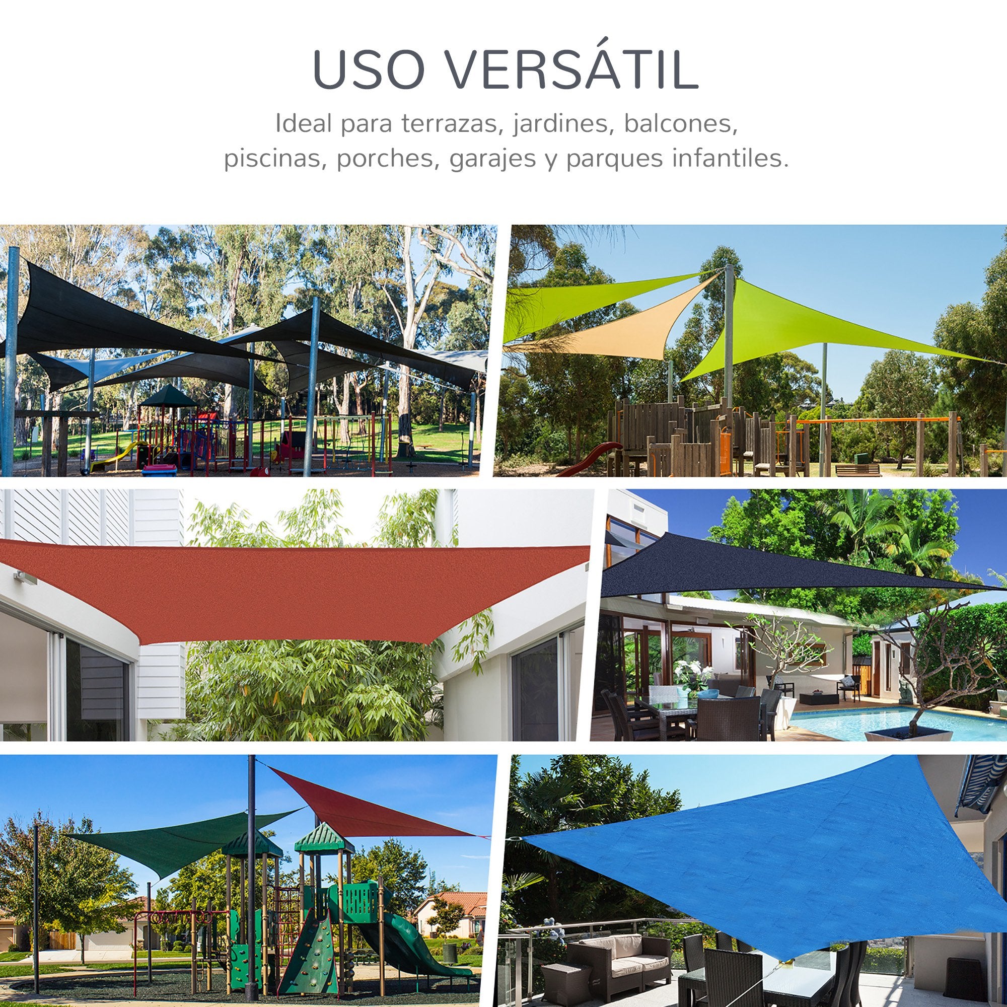 Rectangular Shade Sail 4x6 m HDPE Terrace Awning with Stainless Steel Ring and Ropes for Garden Patio Gray