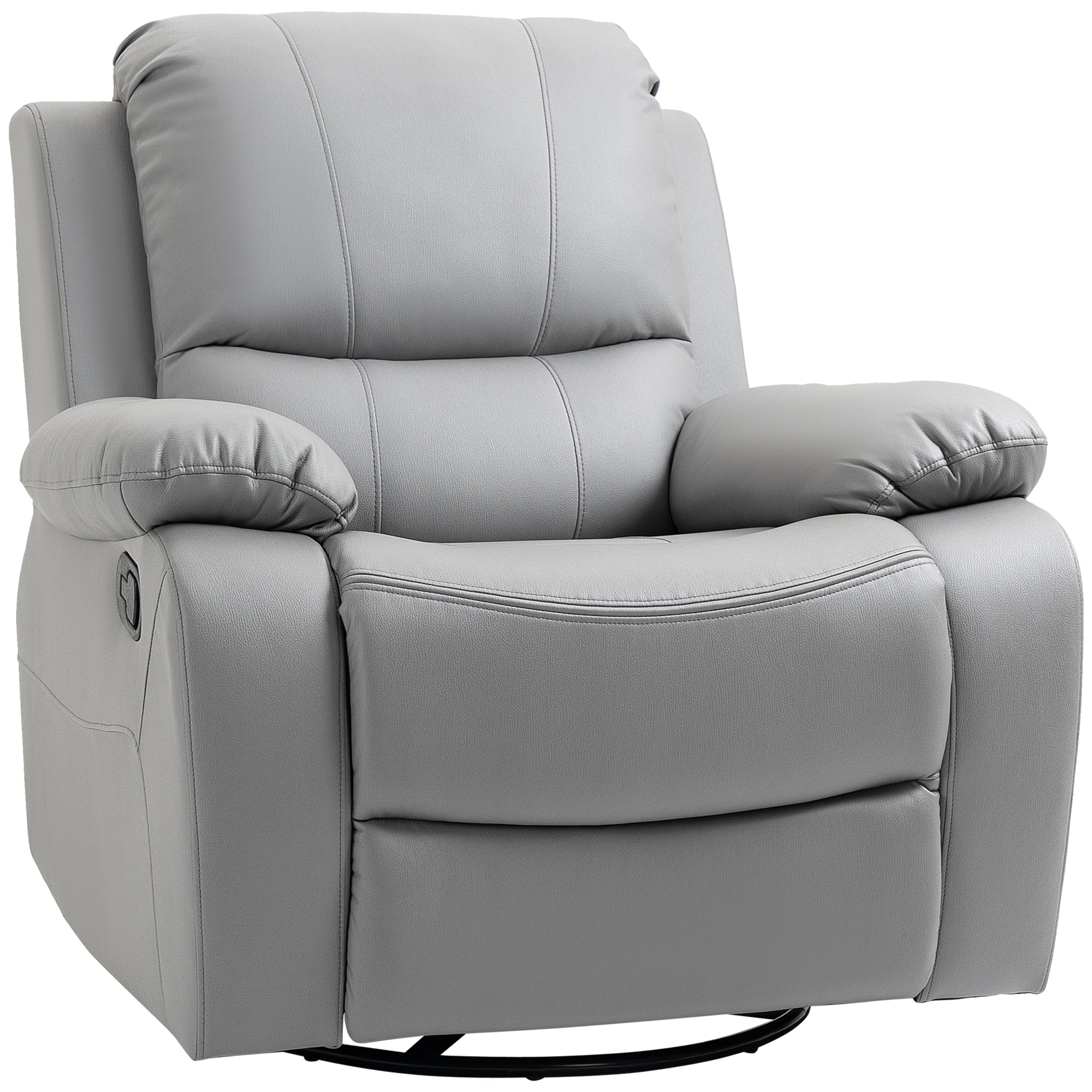 Recliner Chair TV Armchair with Reclining Function, Footrest, Swivel TV Armchair with Pocket Spring System for Living Room, Bedroom, Grey