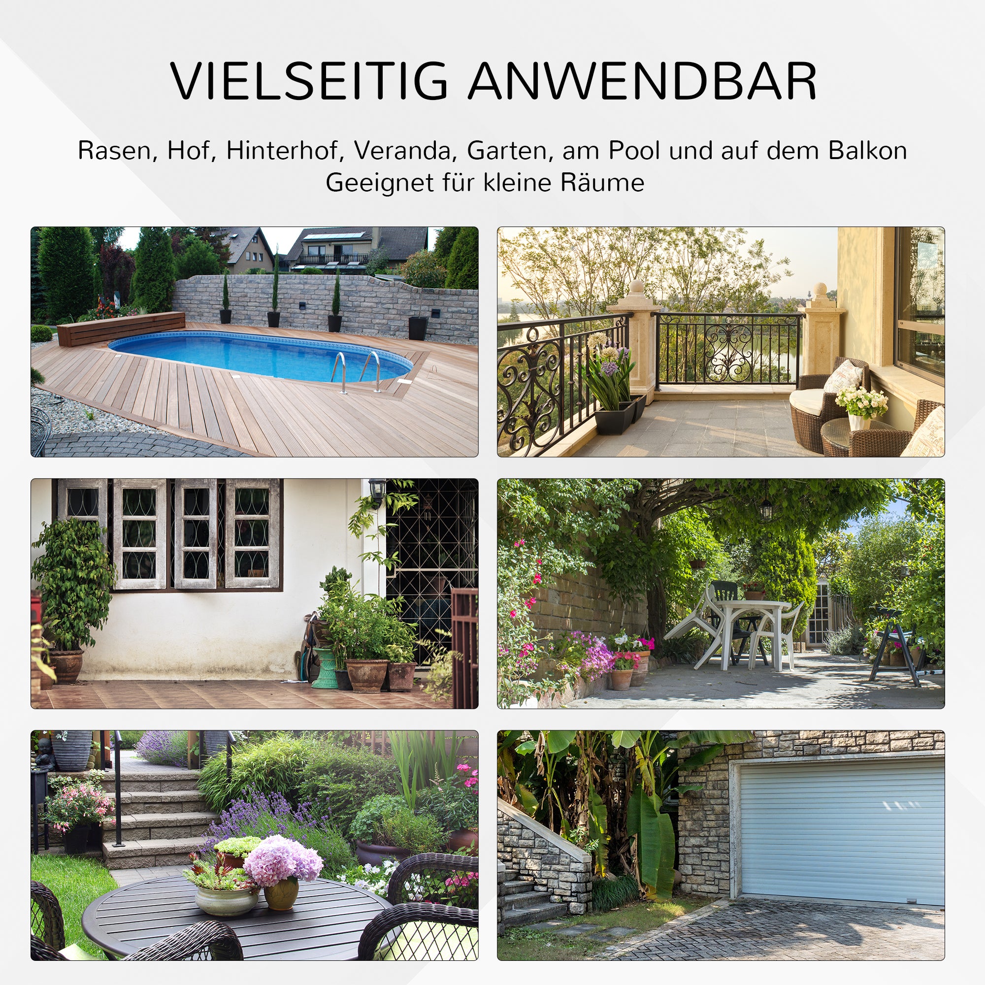 Garden Table, Round Folding Table, Ø68 cm Camping Table, Side Table, Garden Dining Table with Rattan Decor, for Balcony, Terrace, Steel, Brown