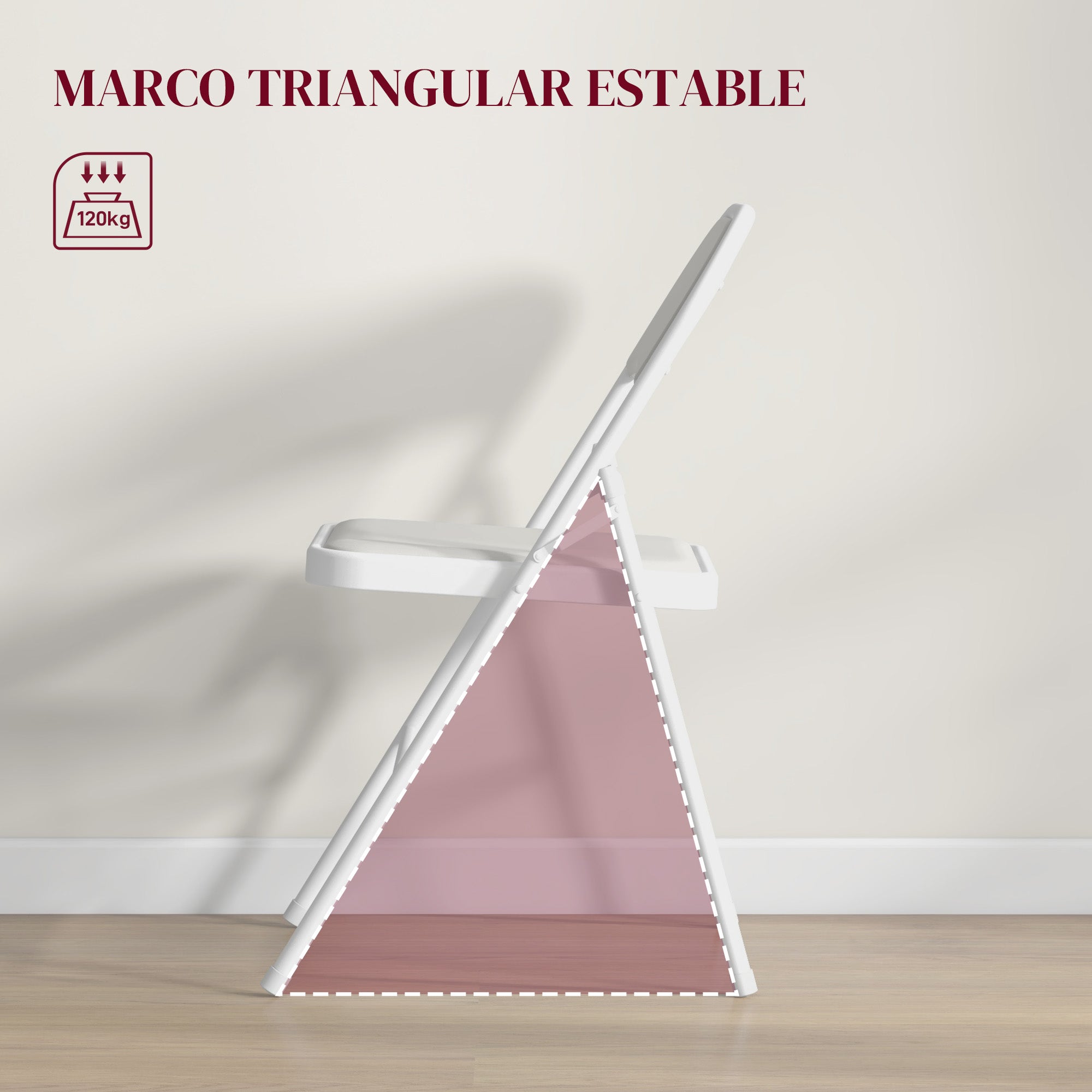 Set of 2 Folding Chairs Foldable Chairs with Backrest and Steel Frame for Living Room Office Study 45x46x78 cm White