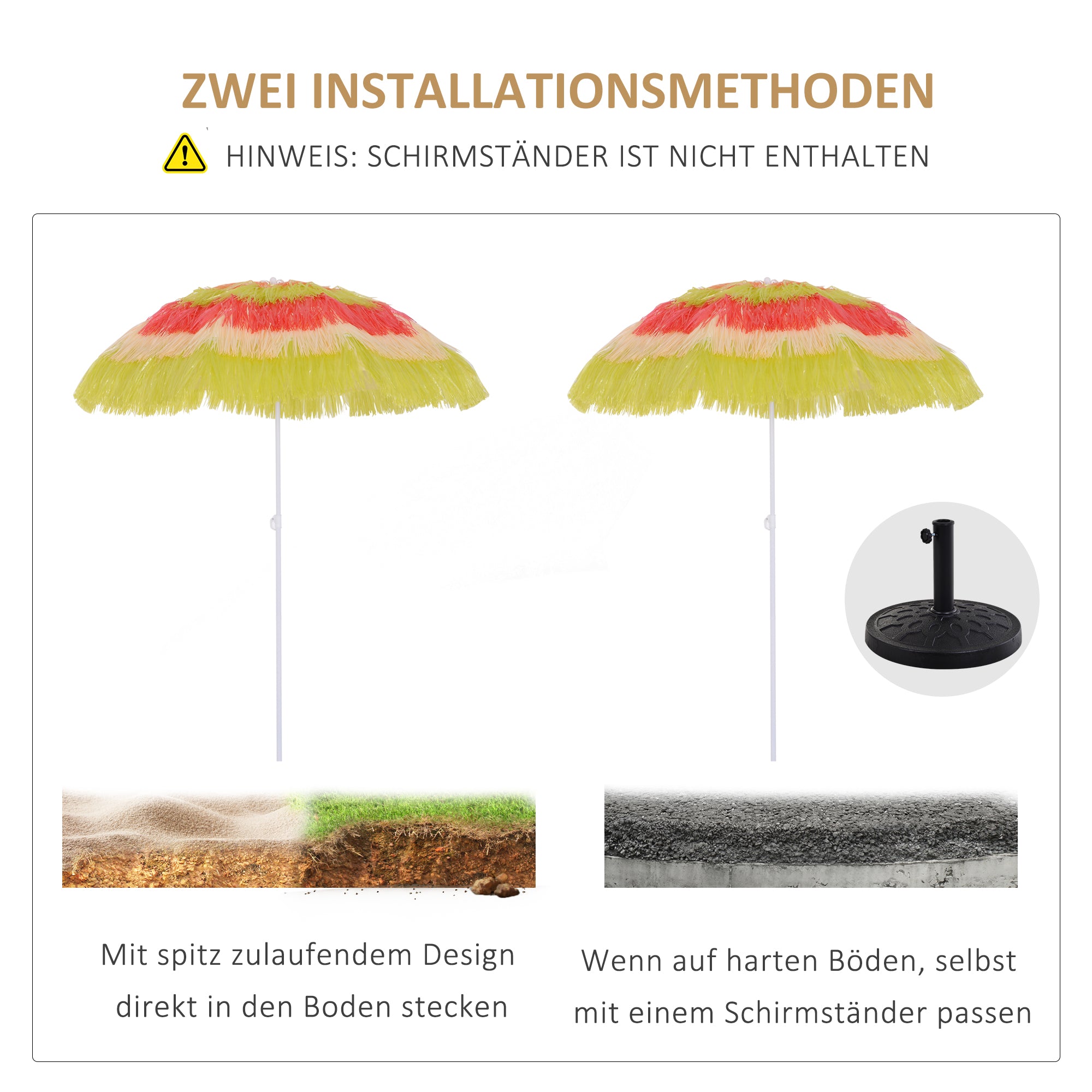 Sun Umbrella Beach Ø160cm windproof stable Beach umbrella height adjustable and tiltable Balcony umbrella foldable garden umbrella for travel, beach, balcony Multicolored