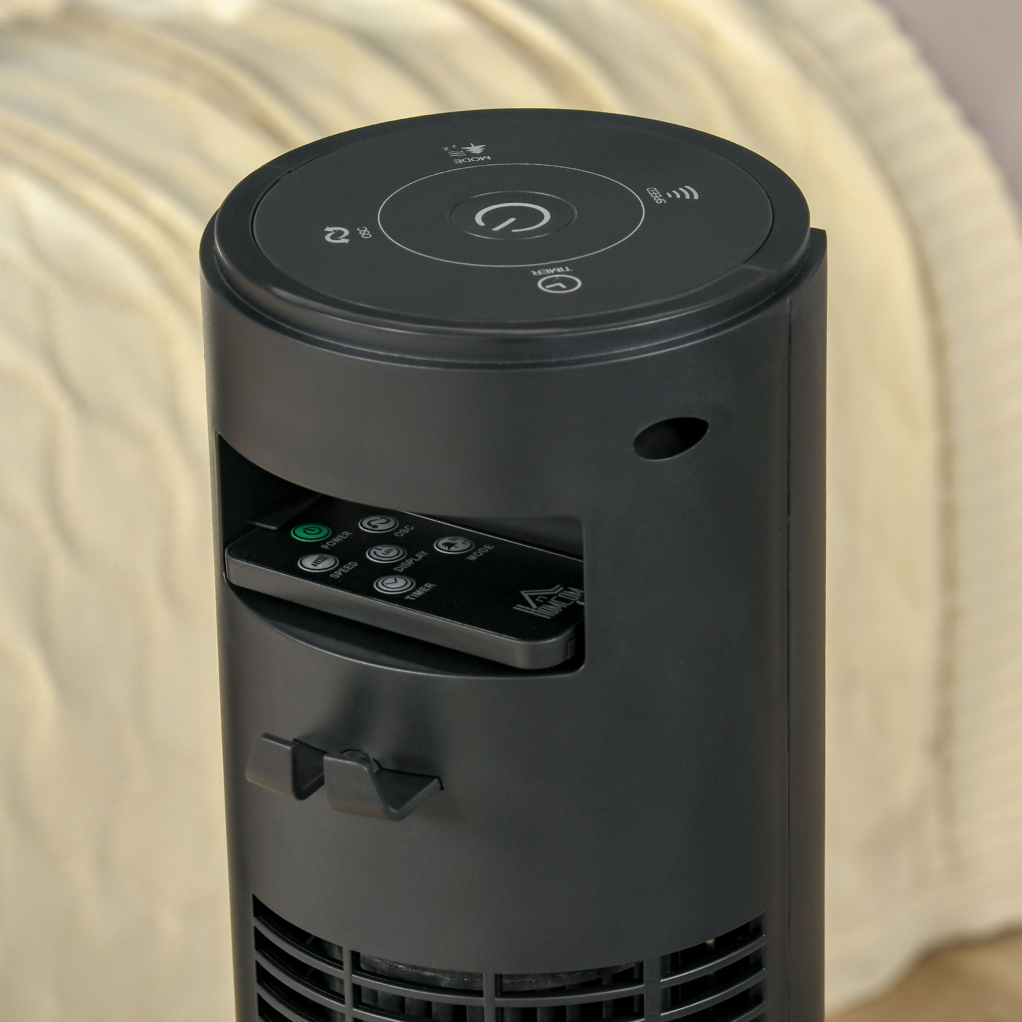 Column Fan, with Remote Control, 12-Hour Timer, Sleep Mode, 3 Speeds, Oscillating Tower Fan for Home, Bedroom, Office, Black
