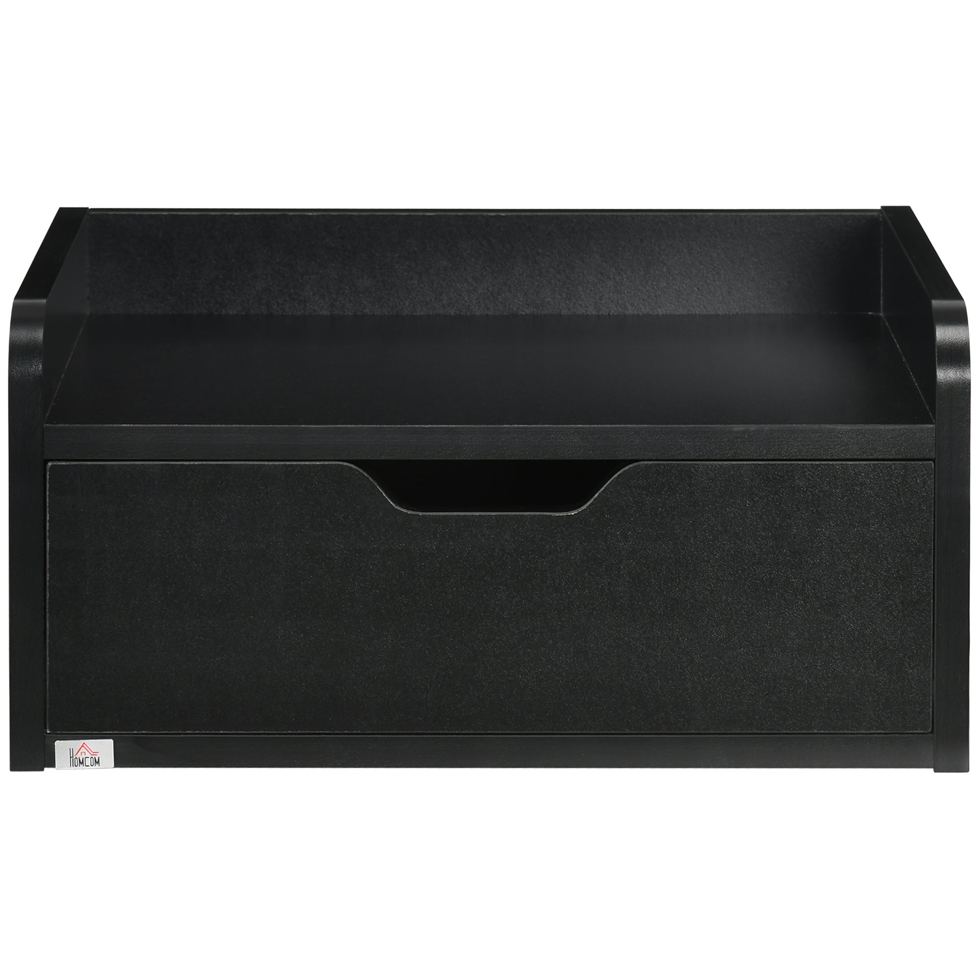 Set of 2 Wall-Mounted Bedside Tables Nightstands with 1 Drawer for Bedroom Home Simple Design 40x30x19.5 cm Black