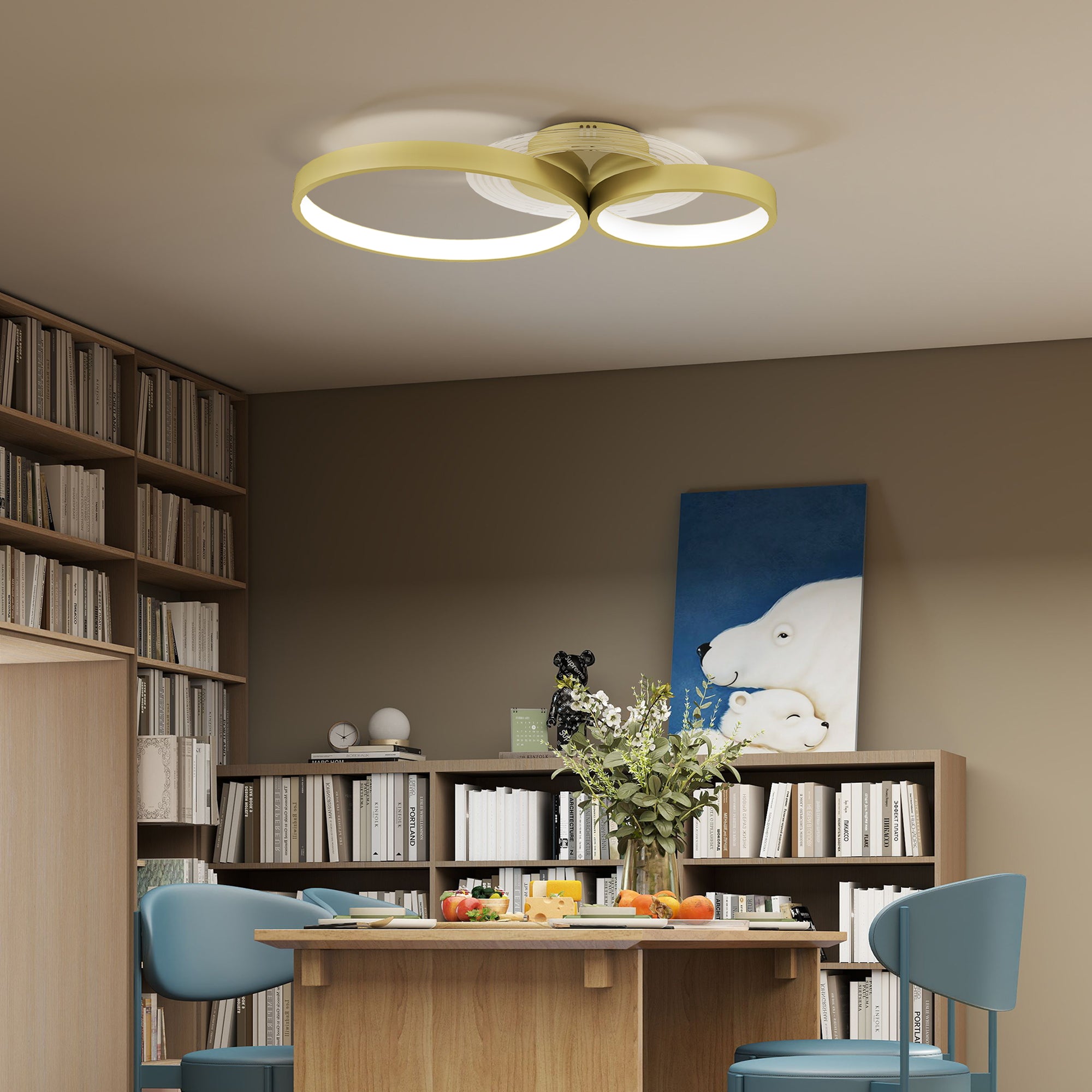 40W LED Ceiling Lamp Modern LED Ceiling Light 3000 K/4000 K/6500 K for Bedroom Living Room Kitchen Dining Room Gold