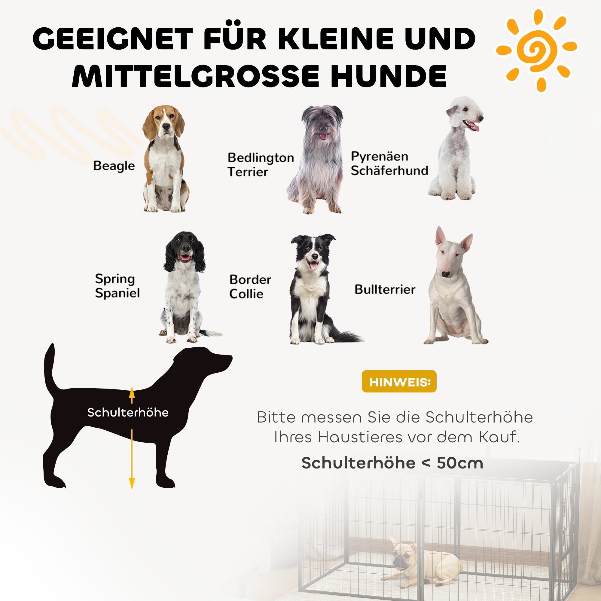 2-Piece Expansion 2 Dog Fence Panels for Playpen, 80 x 80 cm Steel Puppy Fence, for Small and Medium Dogs Gray