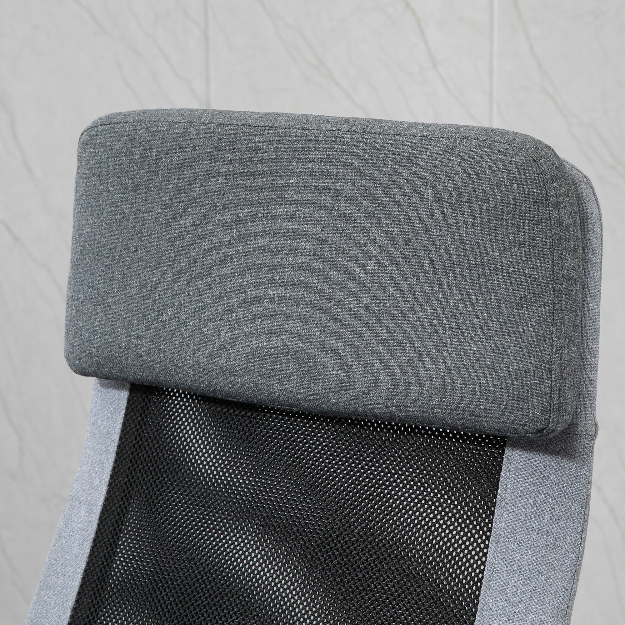 Ergonomic Swivel Office Chair, Adjustable Height and Rocking Function, Mesh Fabric Armchair 65x67x119-129cm Gray