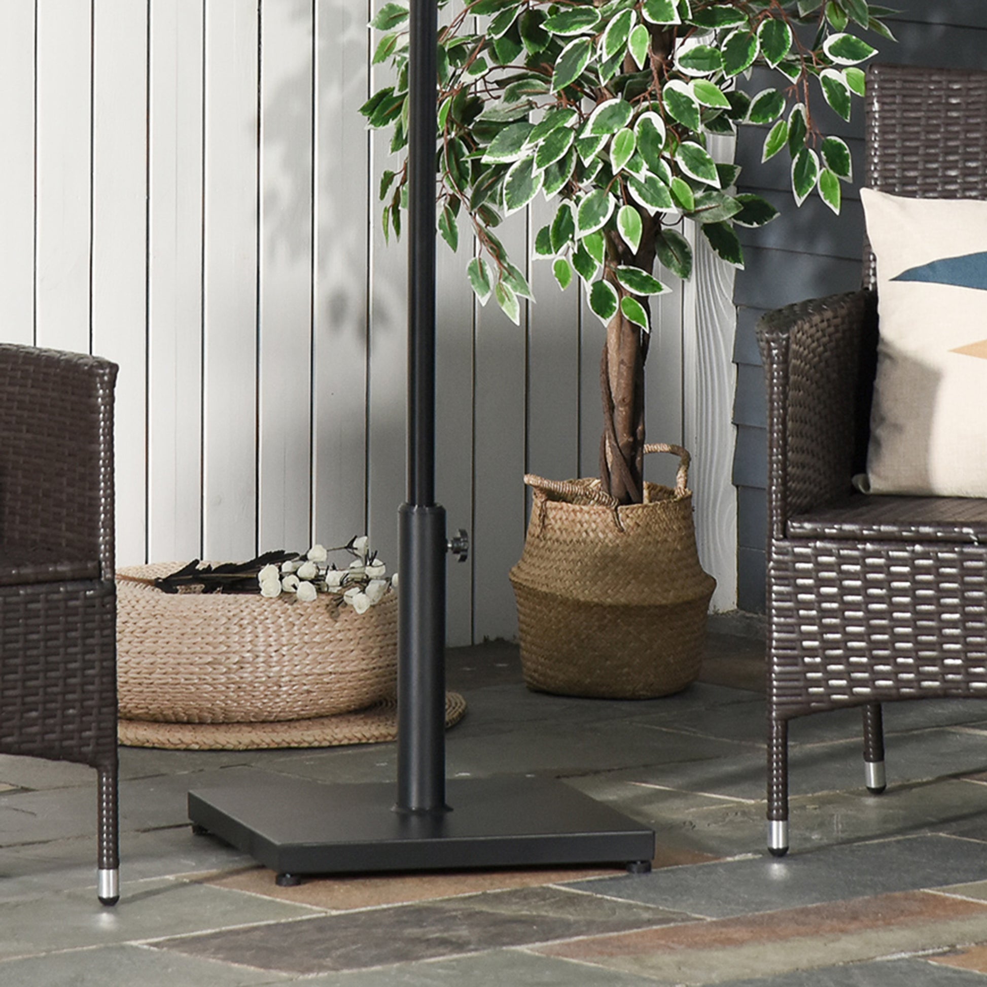 Umbrella Stand, Umbrella Holder, Umbrella Base, for Ø35 mm, Ø38 mm, Ø48 mm, Metal, Black, 45 x 45 x 39 cm