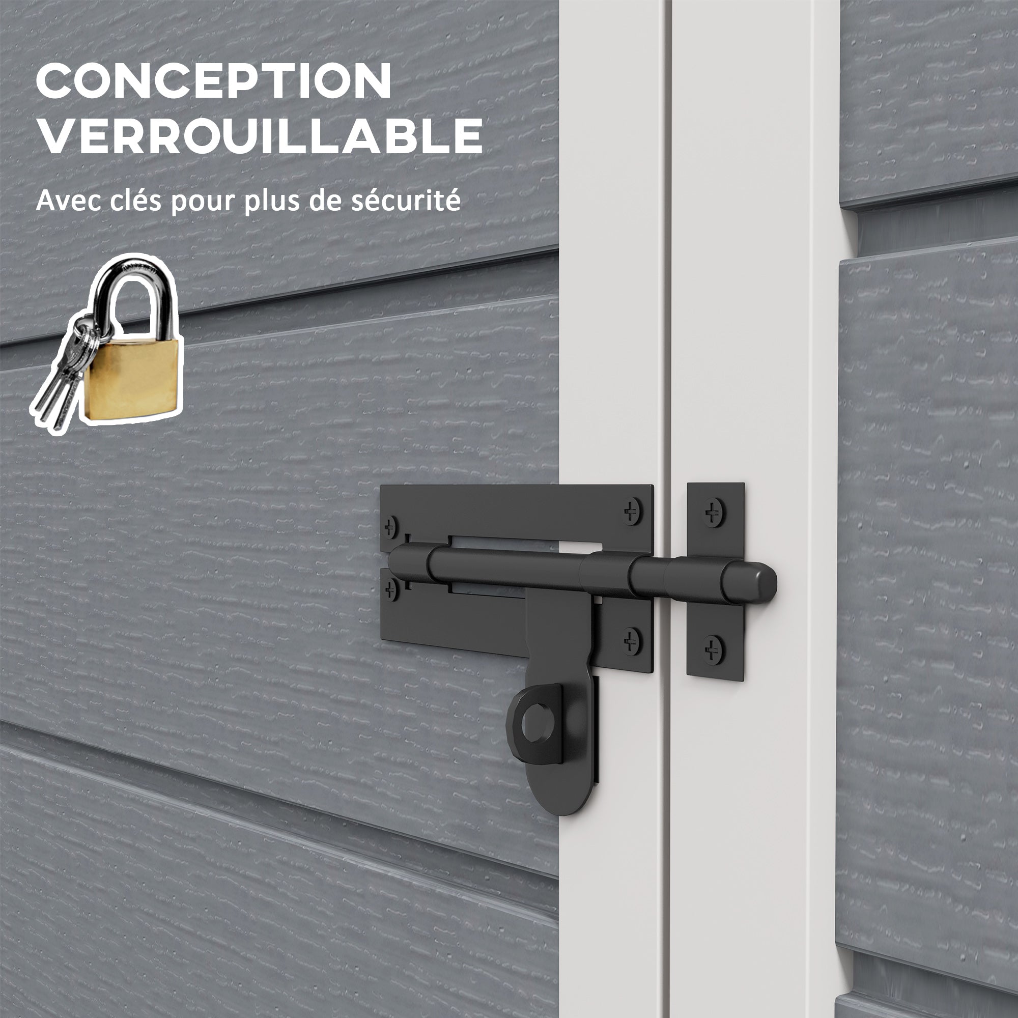 Garden Shed 1.14 m² Tool Shed - lockable door, ventilation, and window - dim. 151L x 92W x 193H cm - plastic, gray