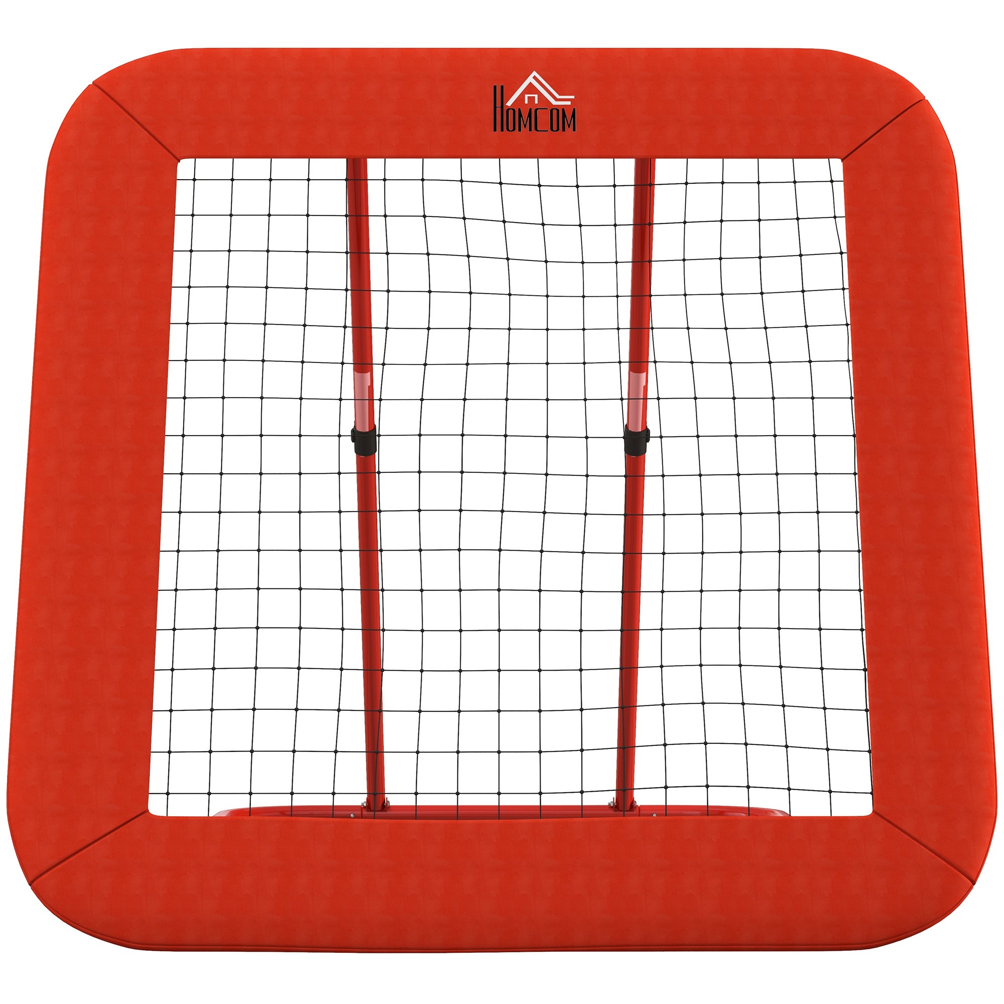 Football Rebounder, Rebound Wall with Protective Edge Pegs, Adjustable in 5 Levels, Portable Rebound, Football Goal for Teens, Rebound Wall for Handball Training 128x118x120cm, Red
