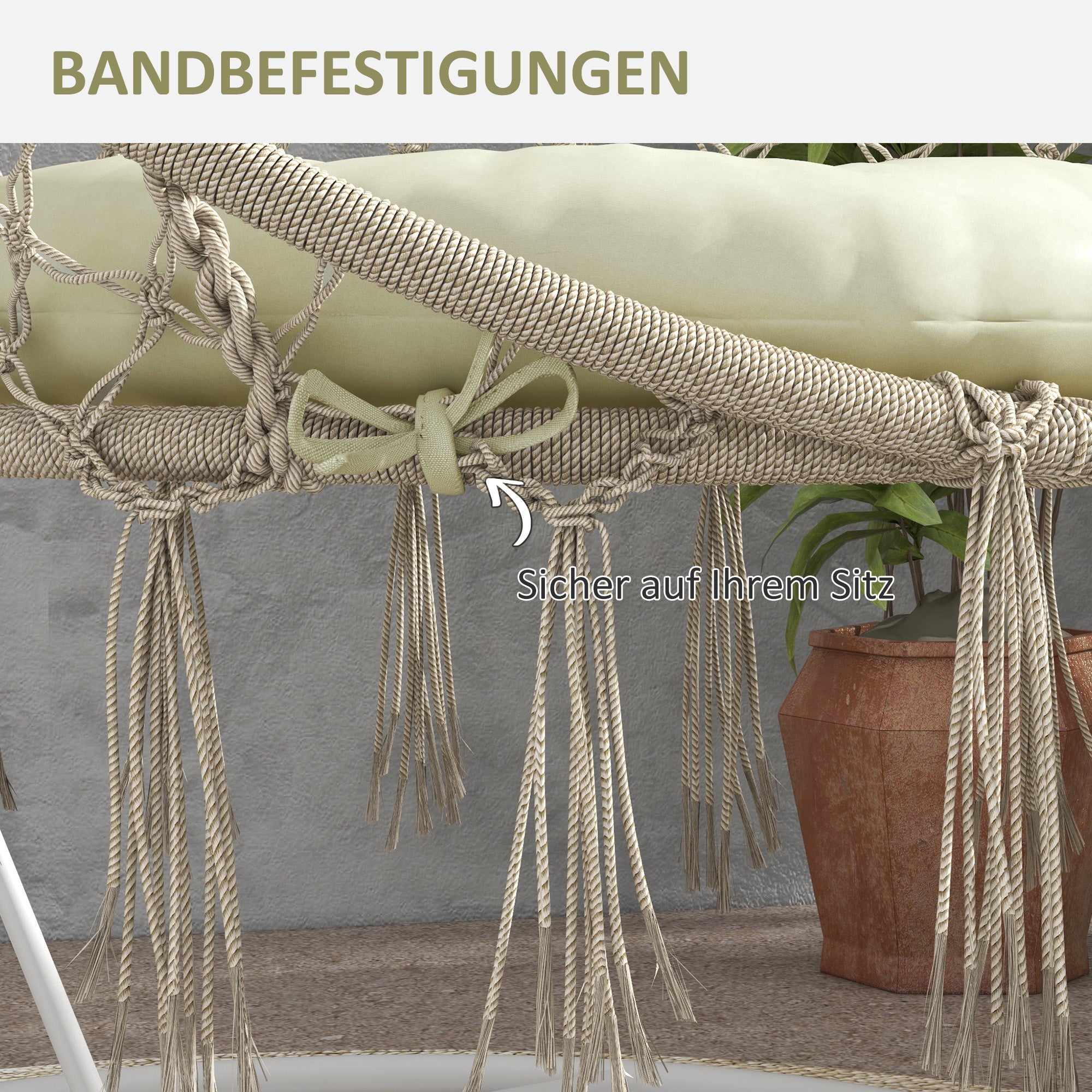 Garden Chair Cushion Seat Cushion for Moon Chair Seat Pad with 10 cm thick padding Chair Cushion, Polyester, Beige