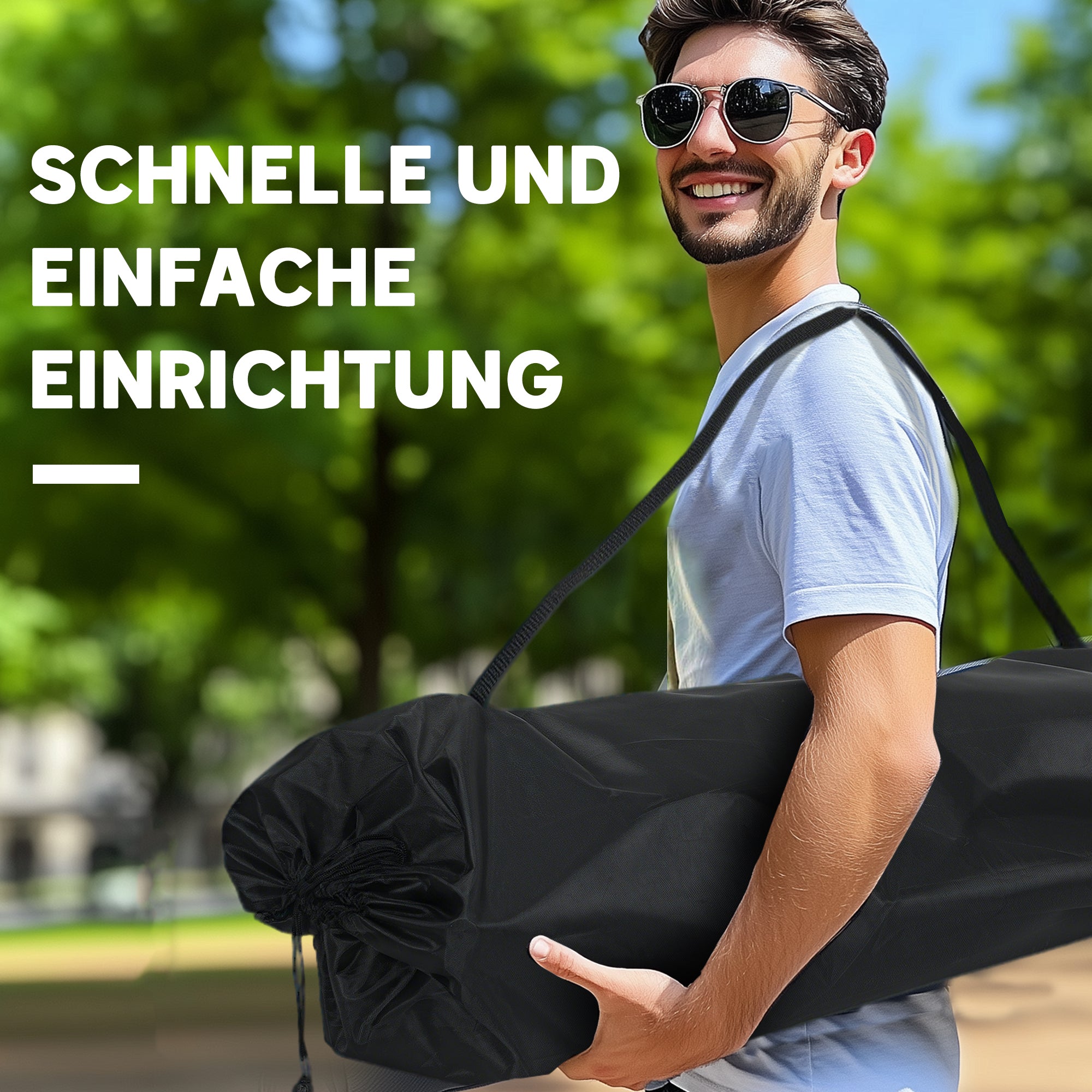 2-Person Folding Camping Chair with Cup Holders and Carry Bag — Padded Double Seat, Lightweight, Heavy-Duty up to 250 kg