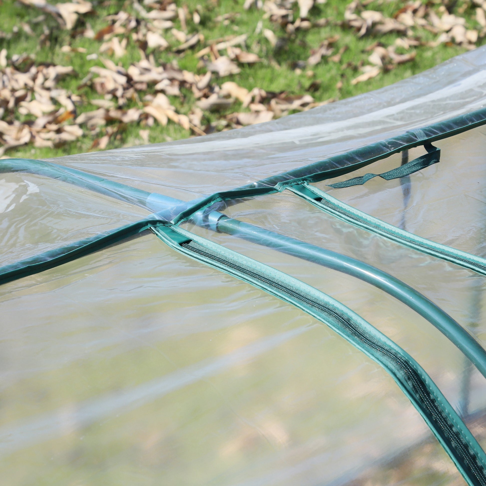 Small Greenhouse 137.8x39.4x31.5 inches Garden Greenhouse with 3 Roll-Up Windows Steel Frame for Crops Plants Flowers Clear