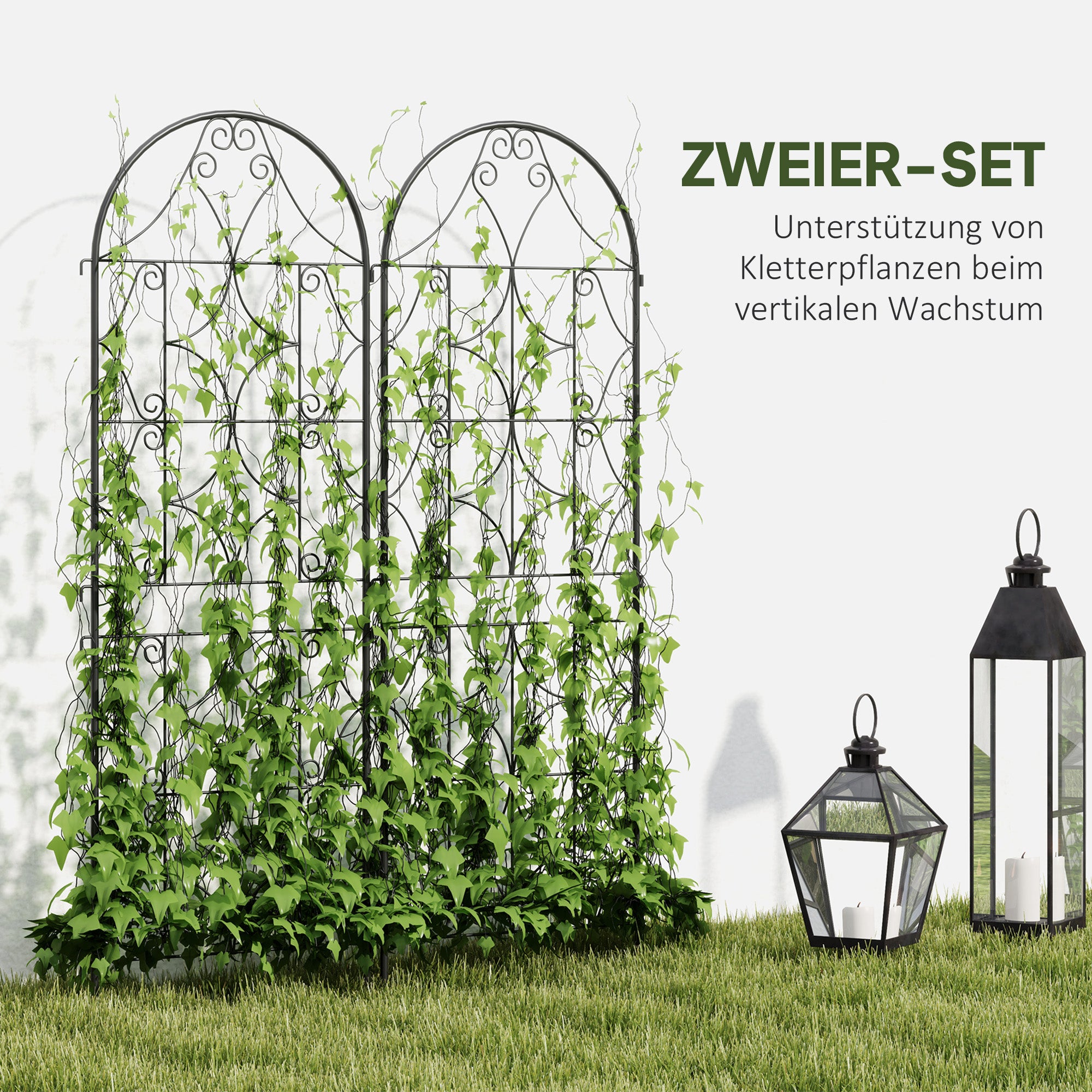 Metal Trellis 2 Pack for Insertion Rust-resistant Trellis for Climbing Plants 50x150 cm Garden Lattice for Indoor Plants Plant Trellis for Tomatoes Vegetables Flowers Climbing Plants Black