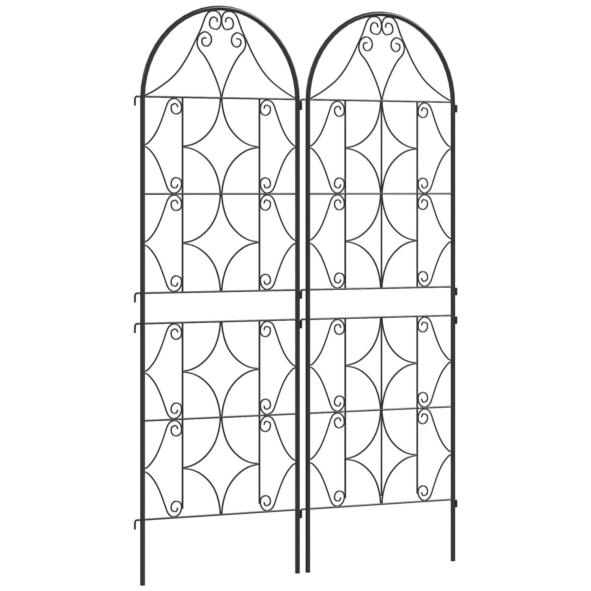 Metal Trellis 2 Pack for Insertion Rust-resistant Trellis for Climbing Plants 50x150 cm Garden Lattice for Indoor Plants Plant Trellis for Tomatoes Vegetables Flowers Climbing Plants Black