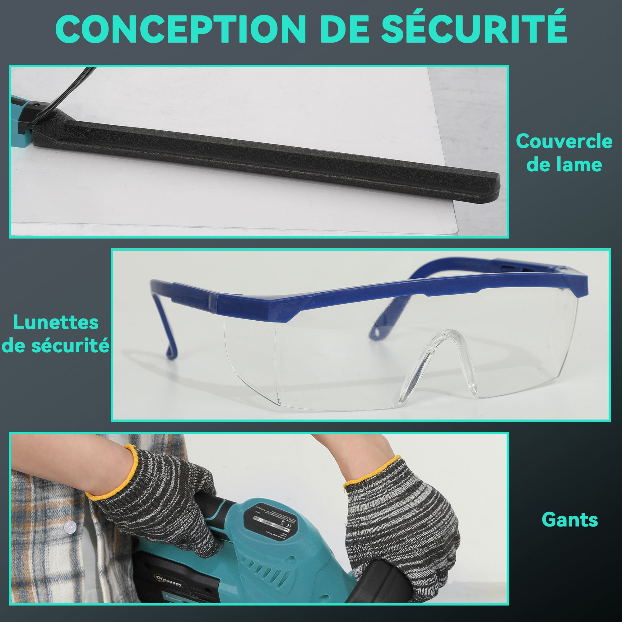 Electric Hedge Trimmer with 2 Batteries 3 AH and 0.8A Charger, Cordless Hedge Trimmer with 51 cm Cutting Length, for Branches, Shrubs, and Twigs, Blue