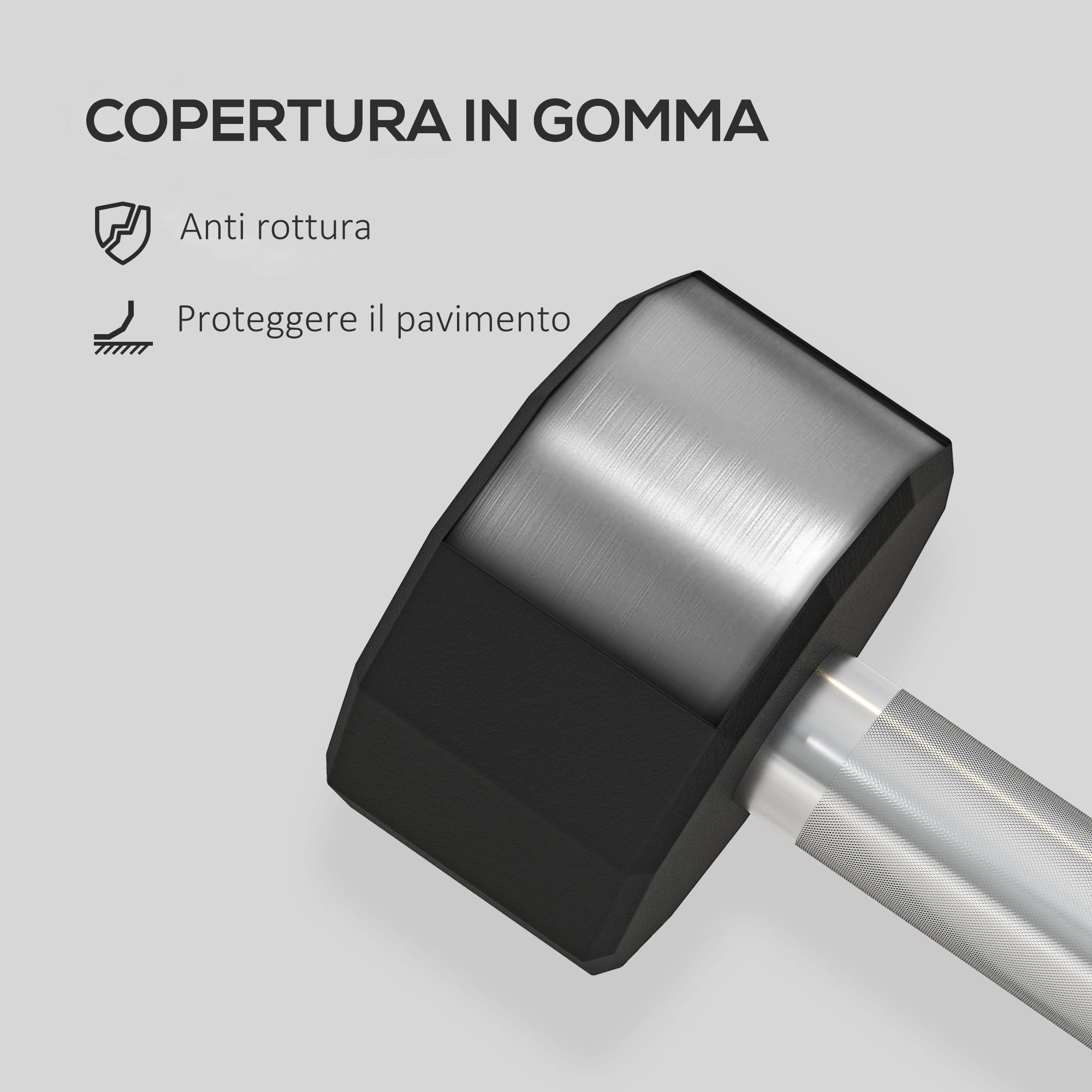 SPORTNOW Set of 2 12-Sided Dumbbells 2x12 kg in Metal and Rubber, Gym Dumbbell Set with Non-Slip Grip, 26x14x14 cm, Black